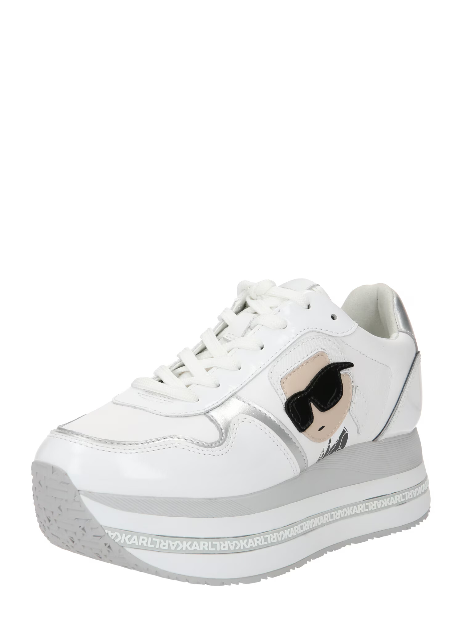 Karl Lagerfeld Sneaker low 'VELOCITA MAX' bej / negru / argintiu / alb - Pled.ro