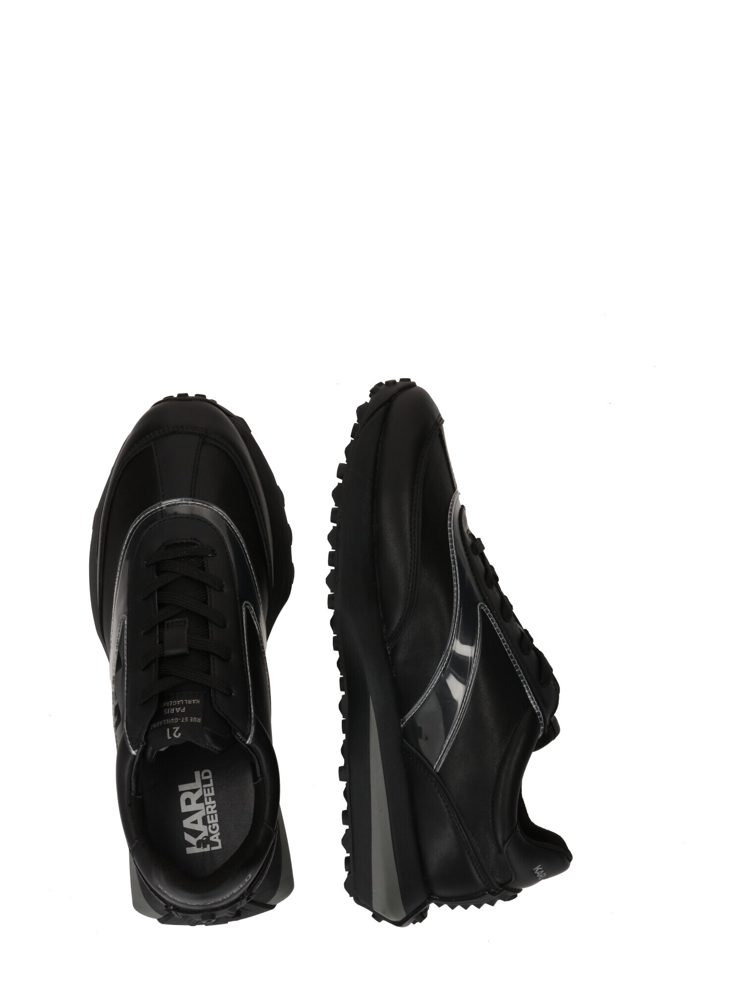 Karl Lagerfeld Sneaker low 'ZONE Insignia' gri argintiu / negru / transparent - Pled.ro