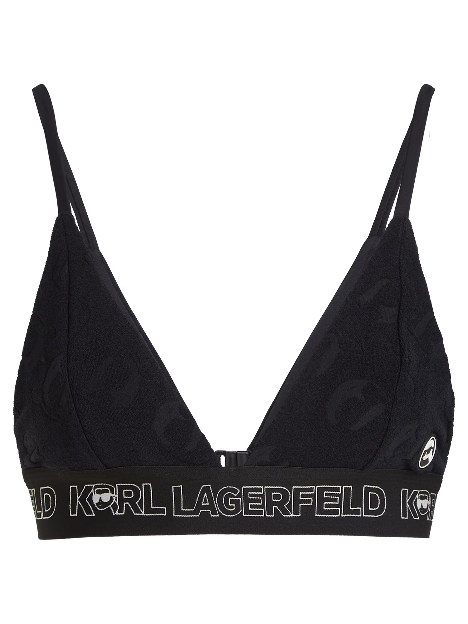 Karl Lagerfeld Sutien costum de baie negru / alb - Pled.ro