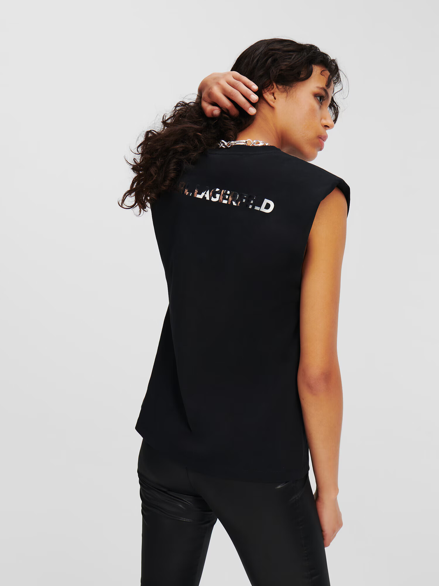 Karl Lagerfeld Top ' Rocky ' negru / alb - Pled.ro