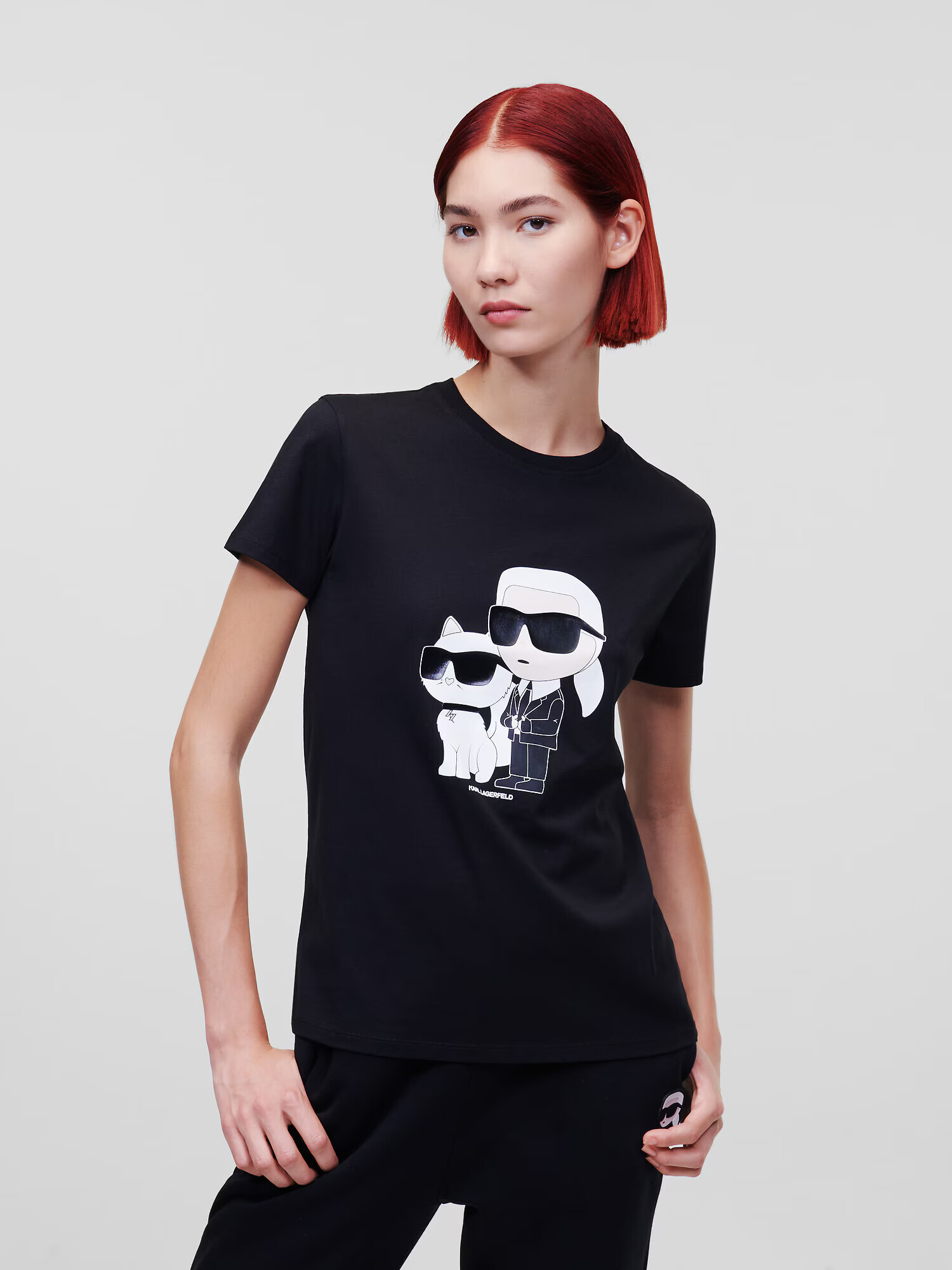 Karl Lagerfeld Tricou 'Ikonik 2.0' bej deschis / negru / alb - Pled.ro