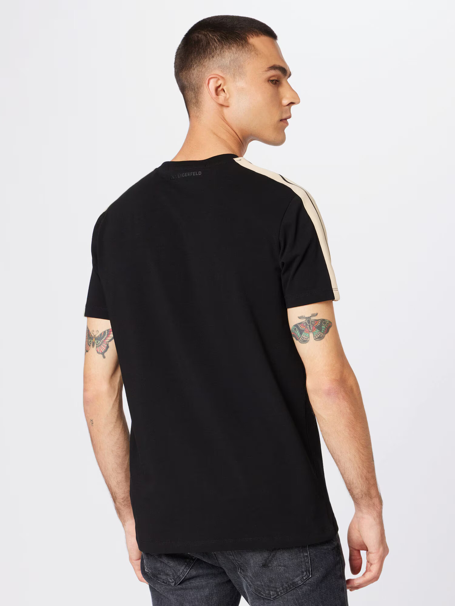 Karl Lagerfeld Tricou bej / negru - Pled.ro