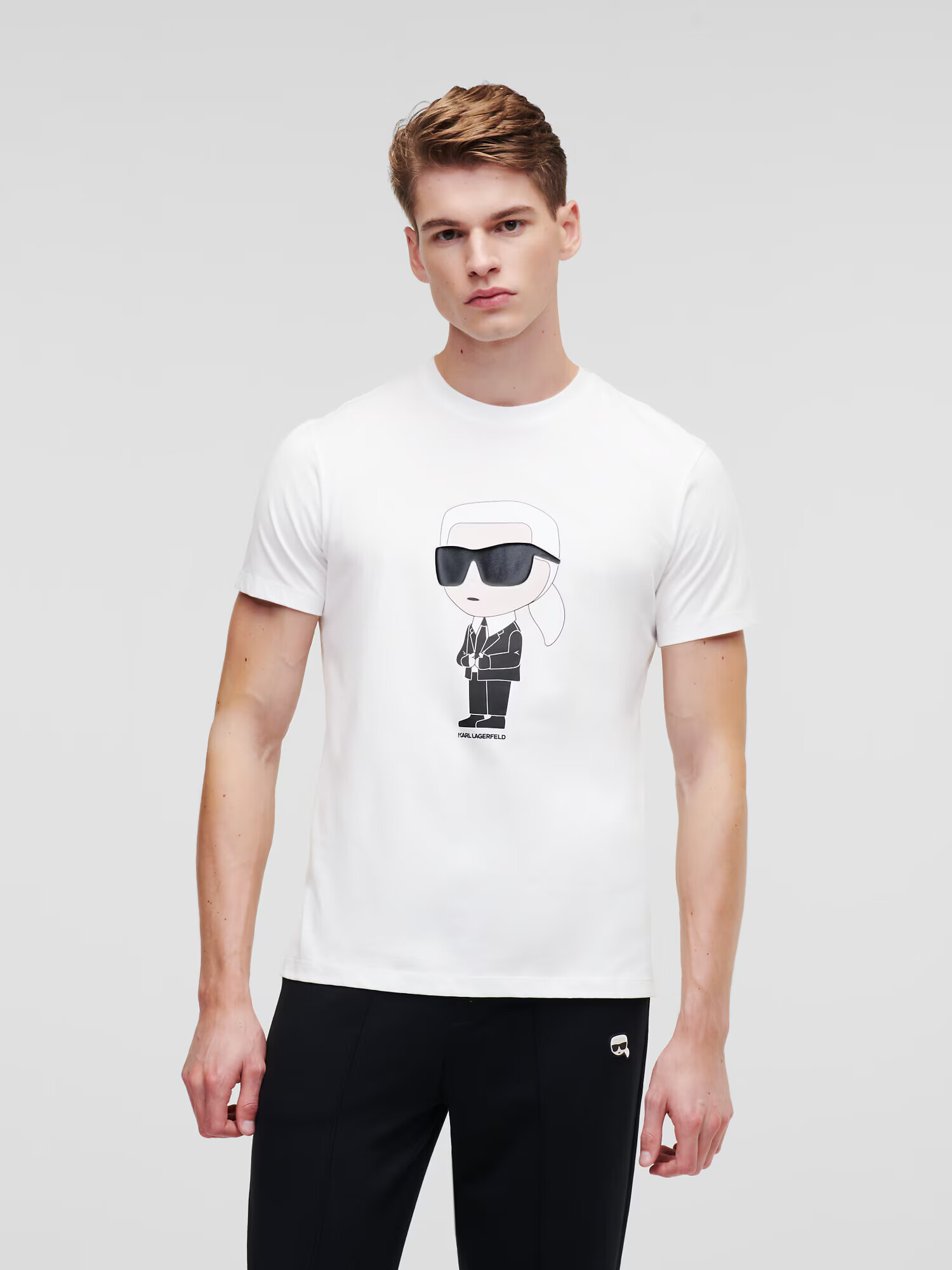 Karl Lagerfeld Tricou bej / negru / alb - Pled.ro