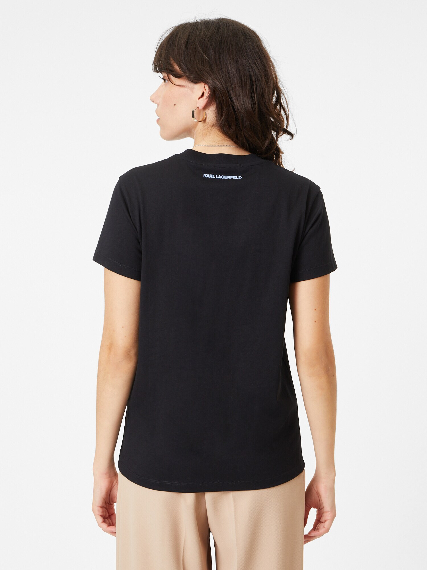 Karl Lagerfeld Tricou 'Future' azur / negru / alb - Pled.ro