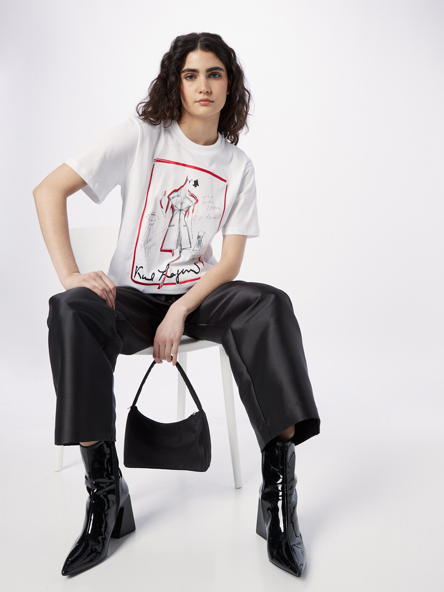 Karl Lagerfeld Tricou gri deschis / roșu / negru / alb - Pled.ro