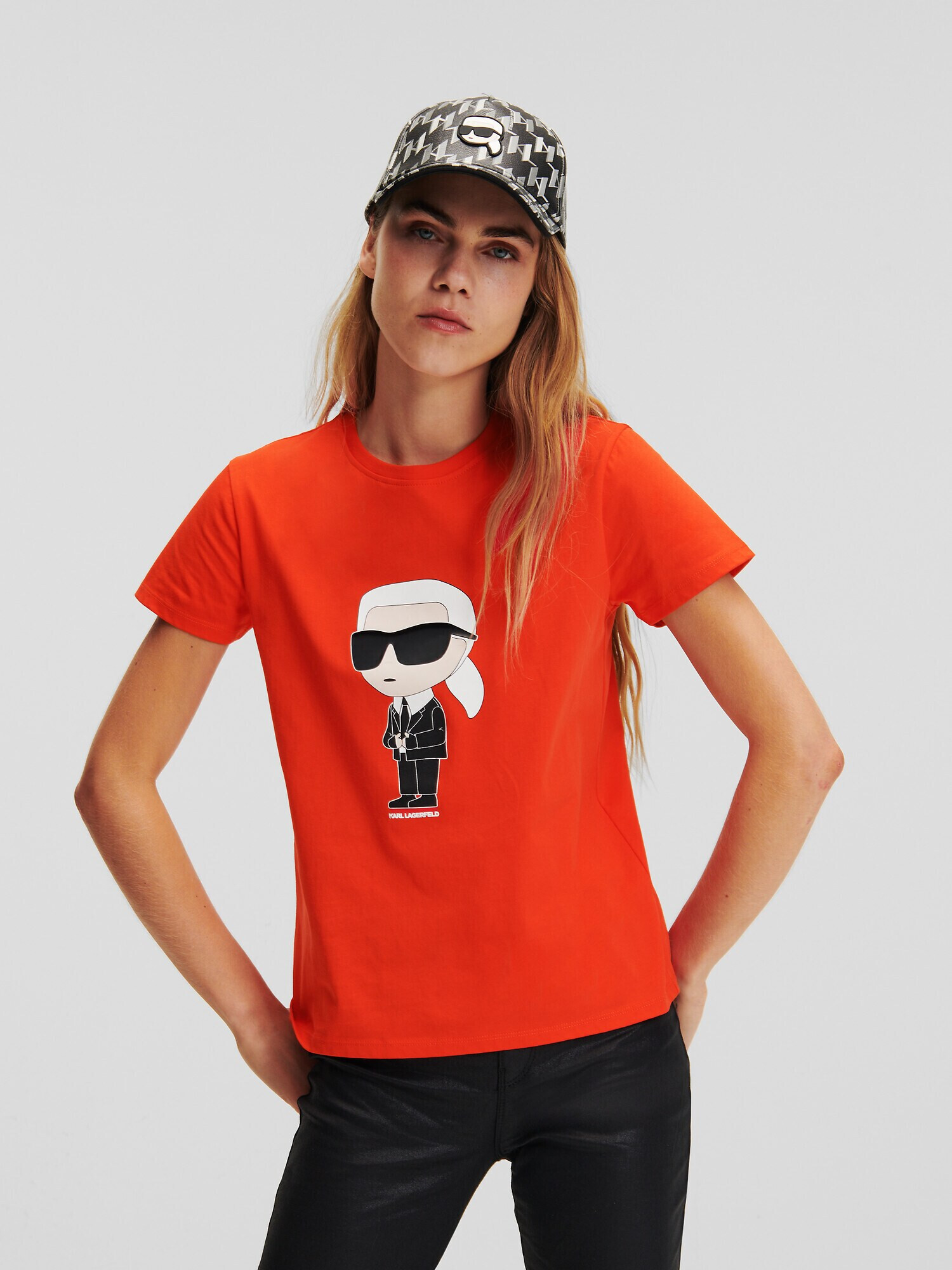 Karl Lagerfeld Tricou 'Ikonik 2.0' crem / roșu / negru / alb - Pled.ro