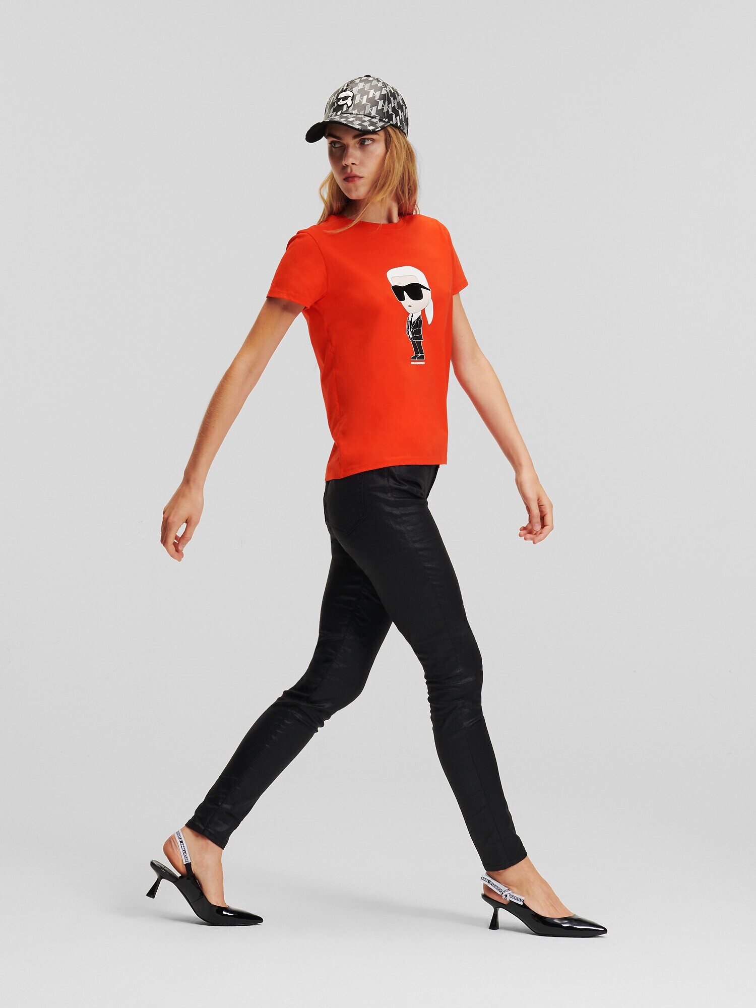 Karl Lagerfeld Tricou 'Ikonik 2.0' crem / roșu / negru / alb - Pled.ro