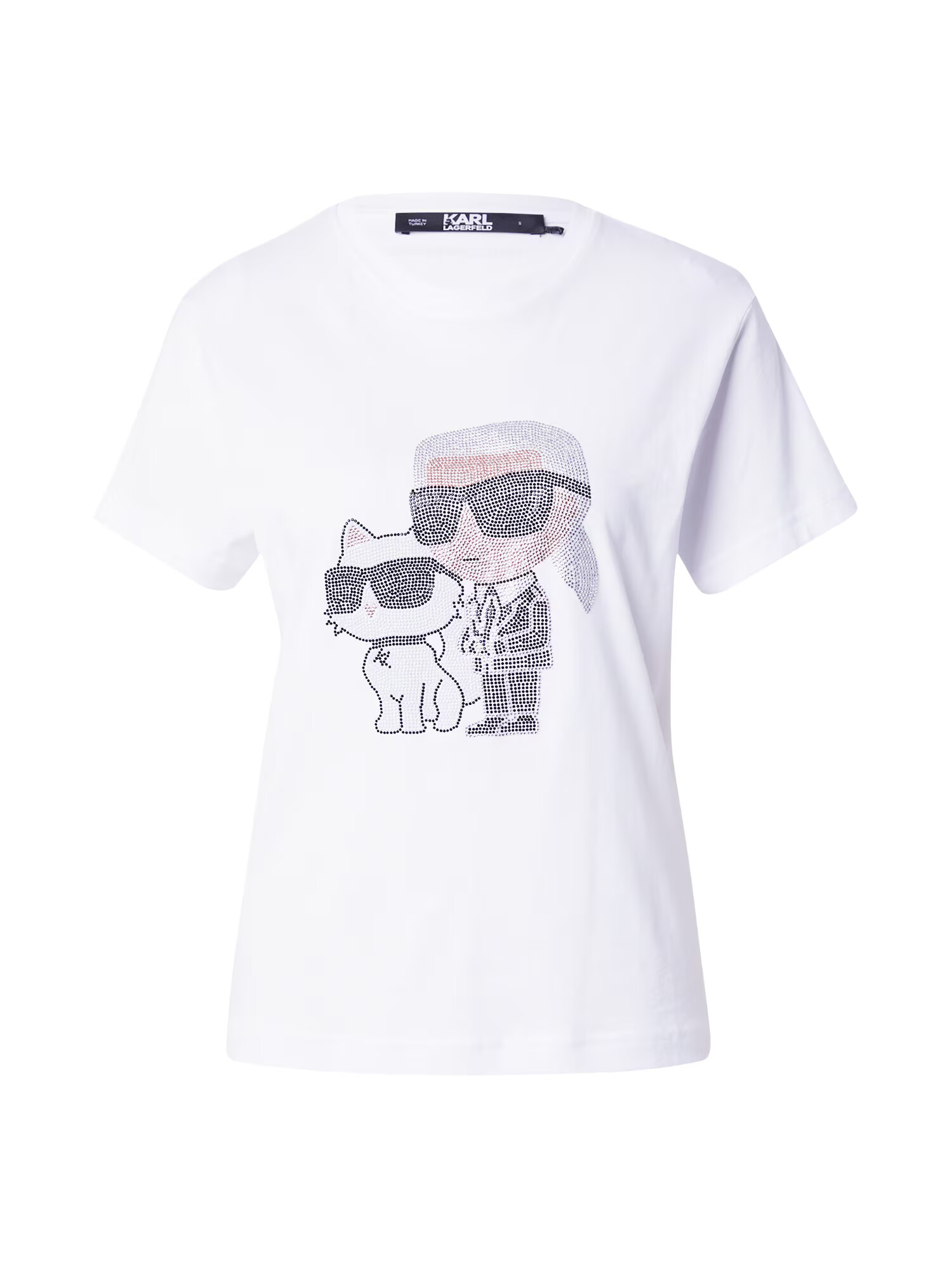 Karl Lagerfeld Tricou 'Ikonik 2.0' culoarea pielii / gri argintiu / negru / alb - Pled.ro