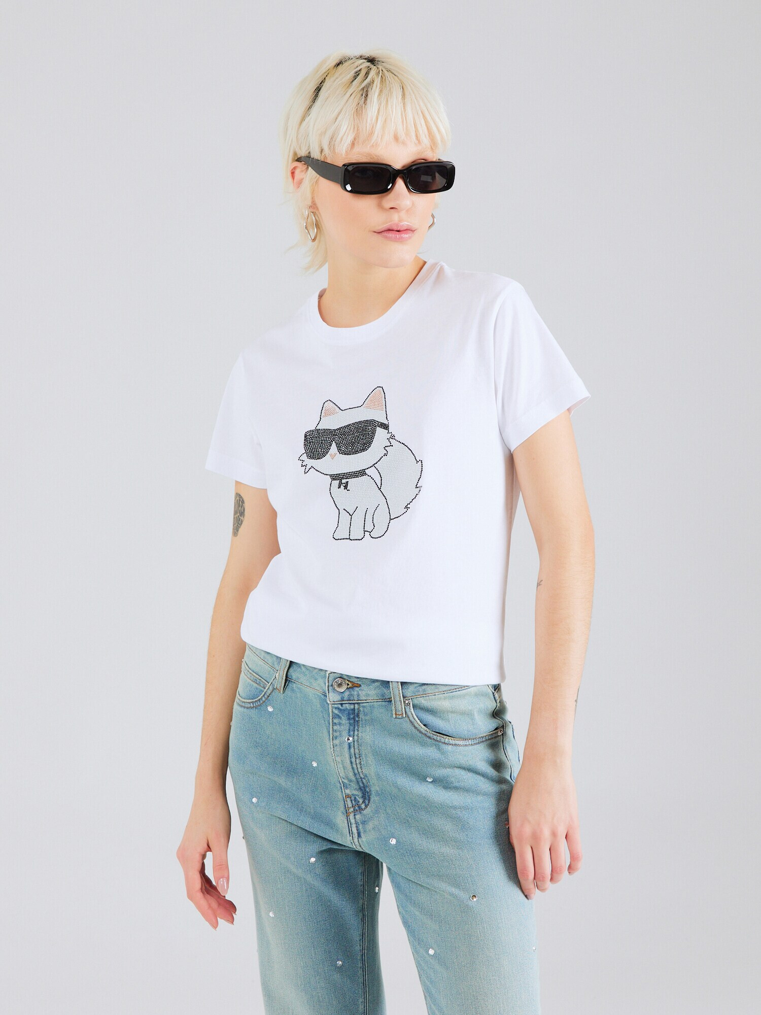 Karl Lagerfeld Tricou 'Ikonik 2.0' portocaliu pastel / negru / alb - Pled.ro