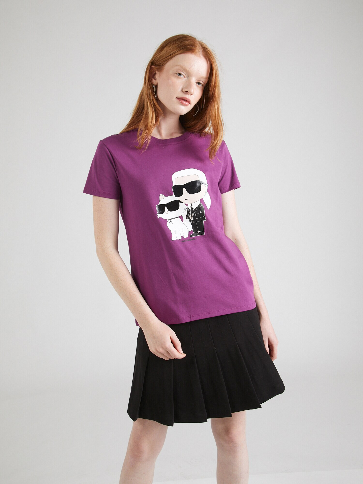 Karl Lagerfeld Tricou 'Ikonik' rosé / roșu-violet / negru / alb - Pled.ro