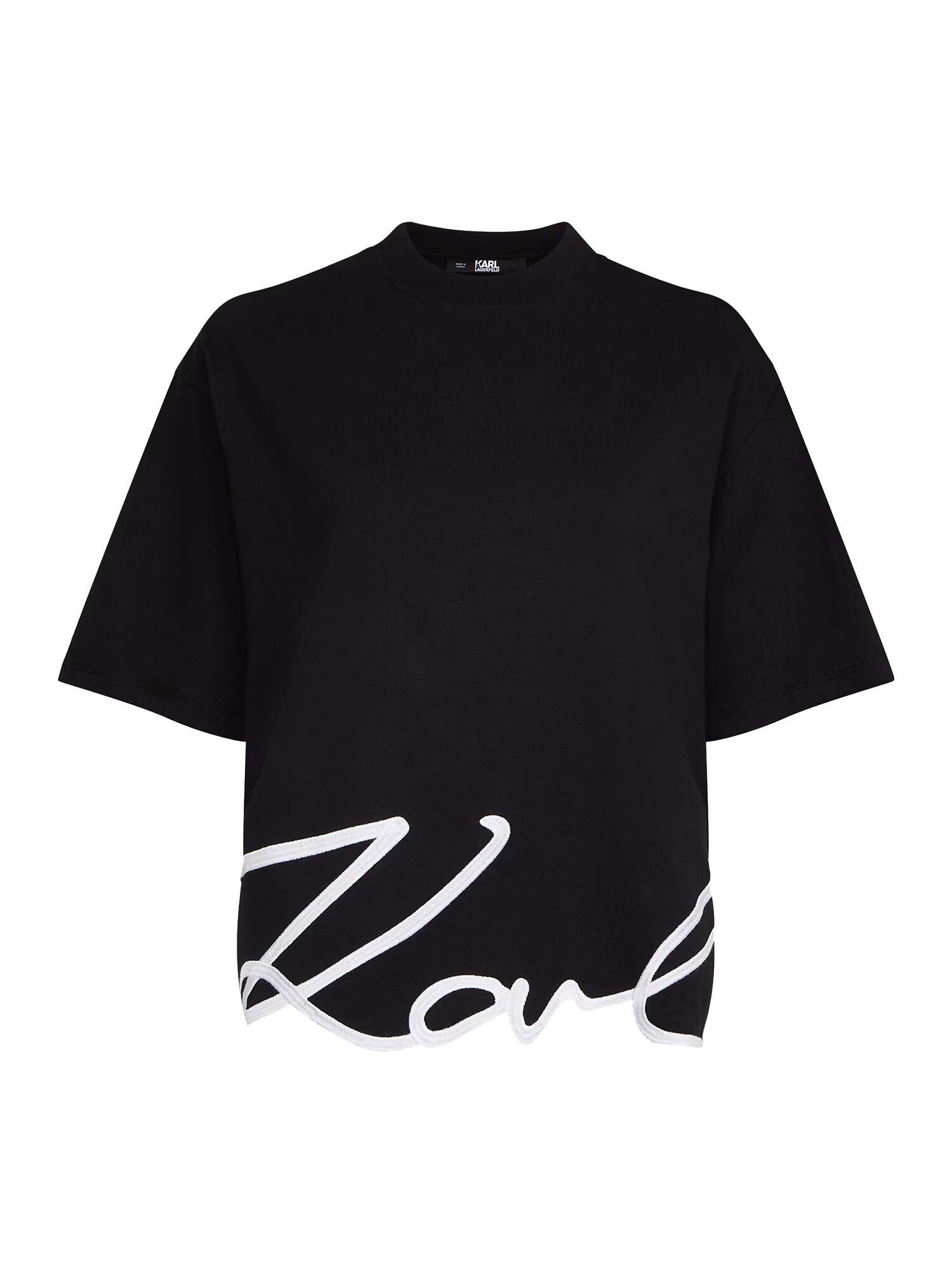 Karl Lagerfeld Tricou negru / alb - Pled.ro