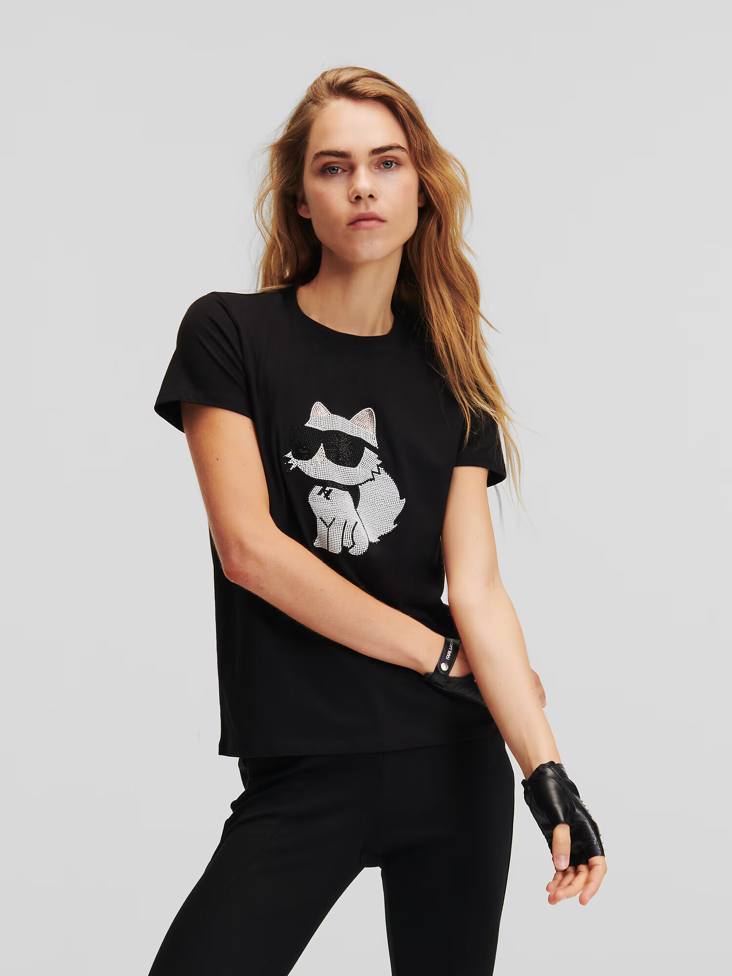 Karl Lagerfeld Tricou negru / alb - Pled.ro