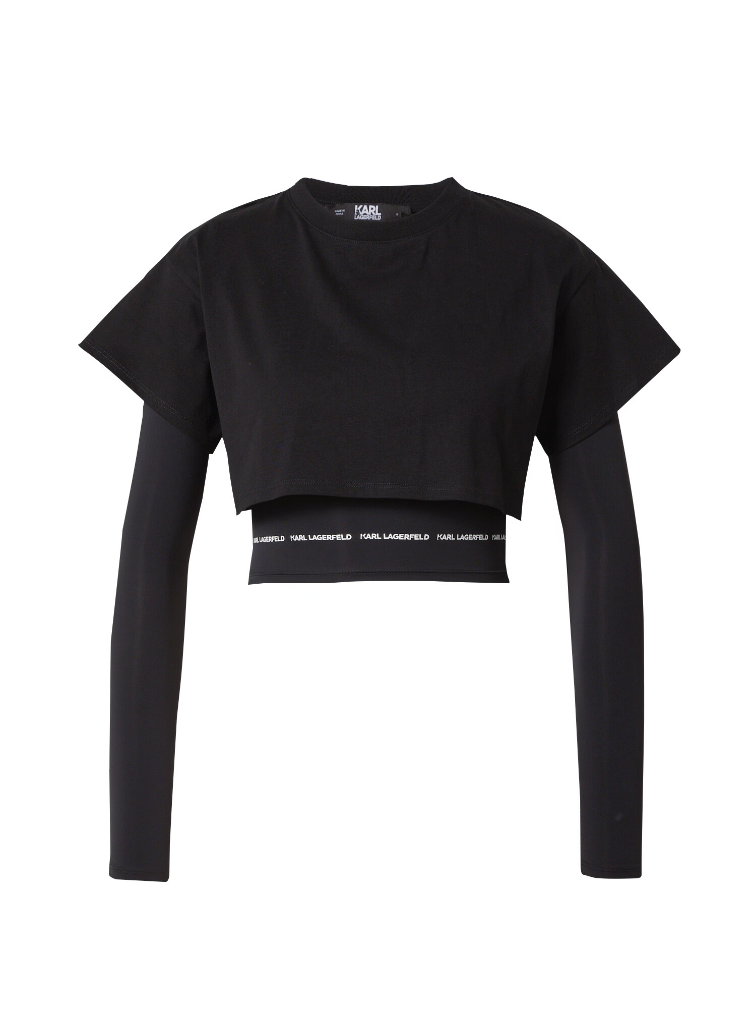 Karl Lagerfeld Tricou negru / alb - Pled.ro