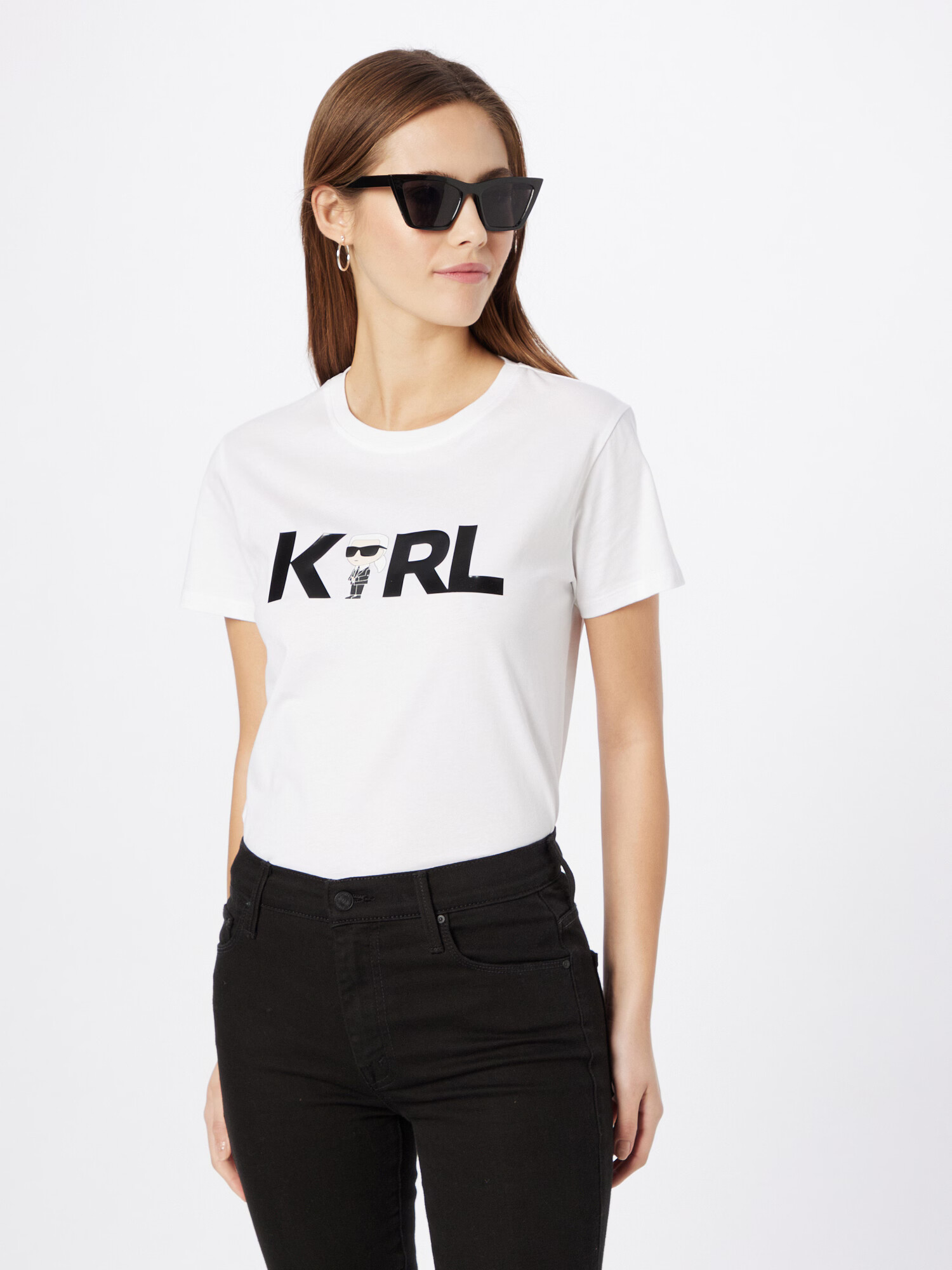 Karl Lagerfeld Tricou negru / alb - Pled.ro