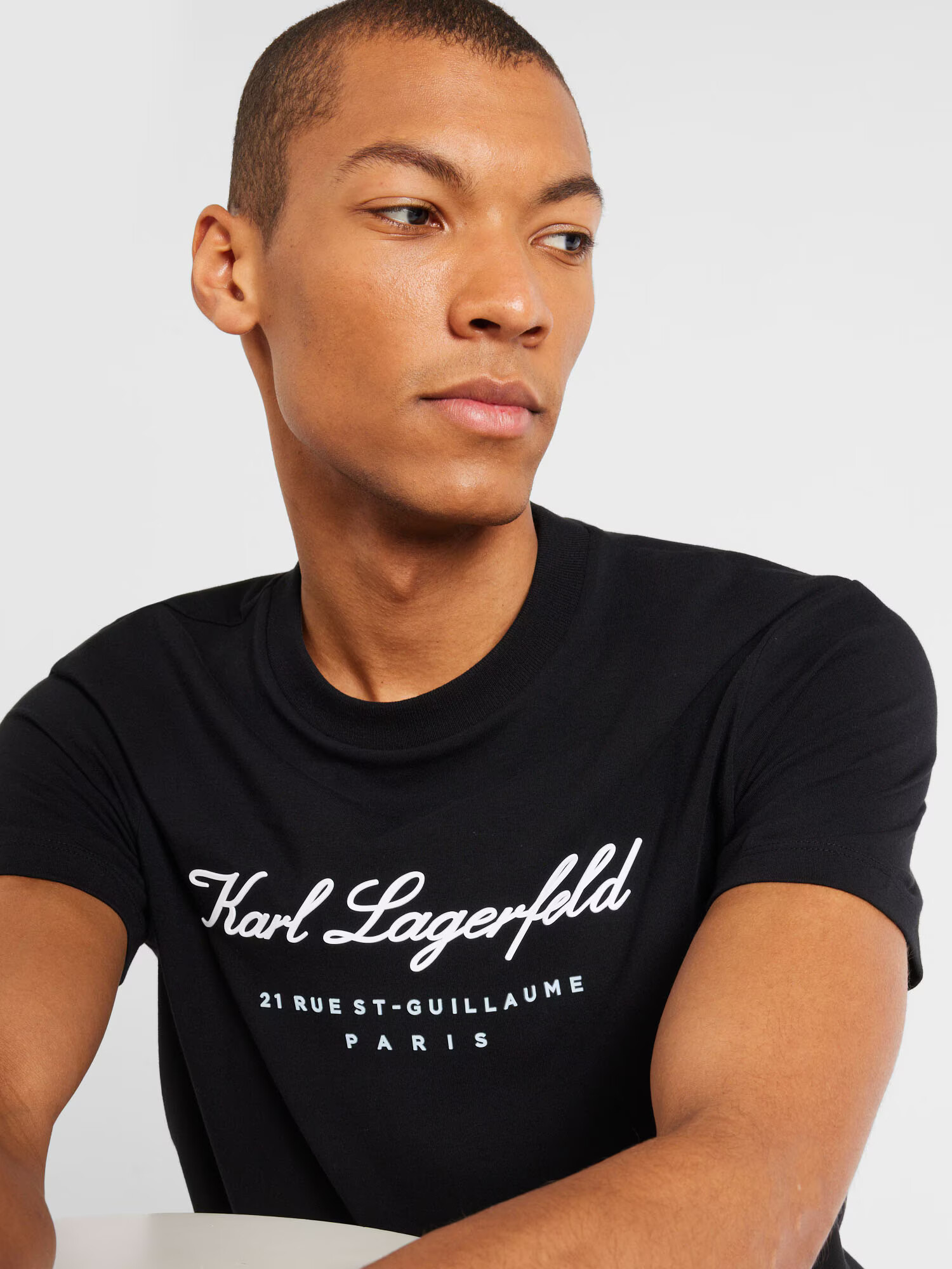 Karl Lagerfeld Tricou negru / alb - Pled.ro