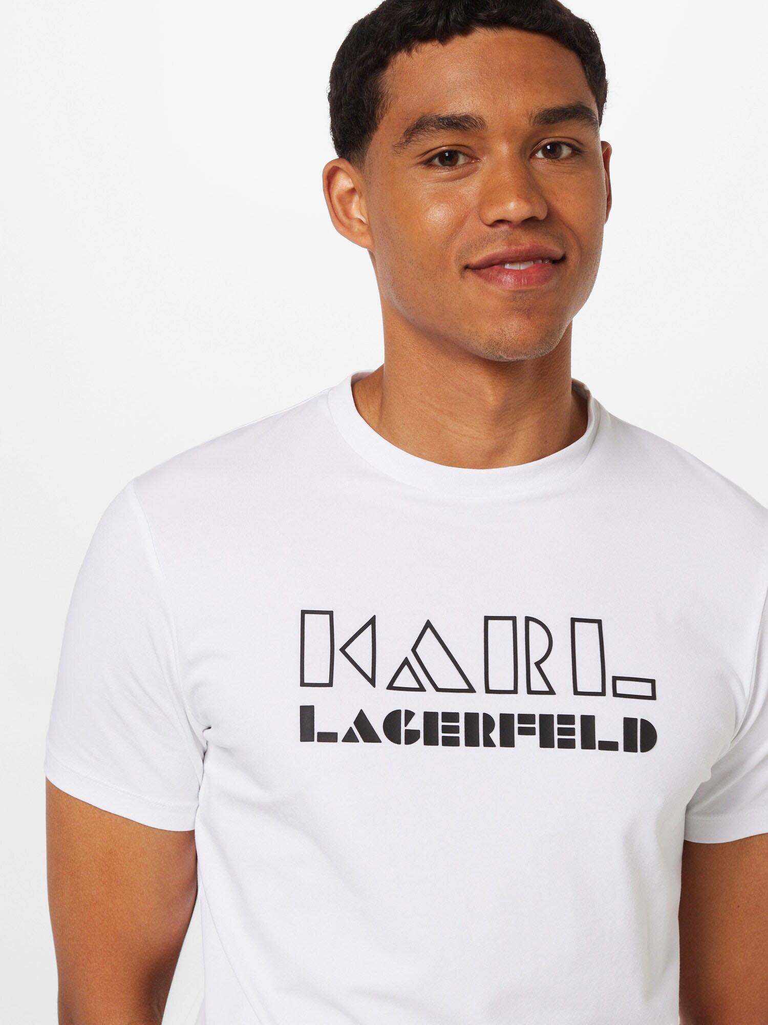 Karl Lagerfeld Tricou negru / alb murdar - Pled.ro