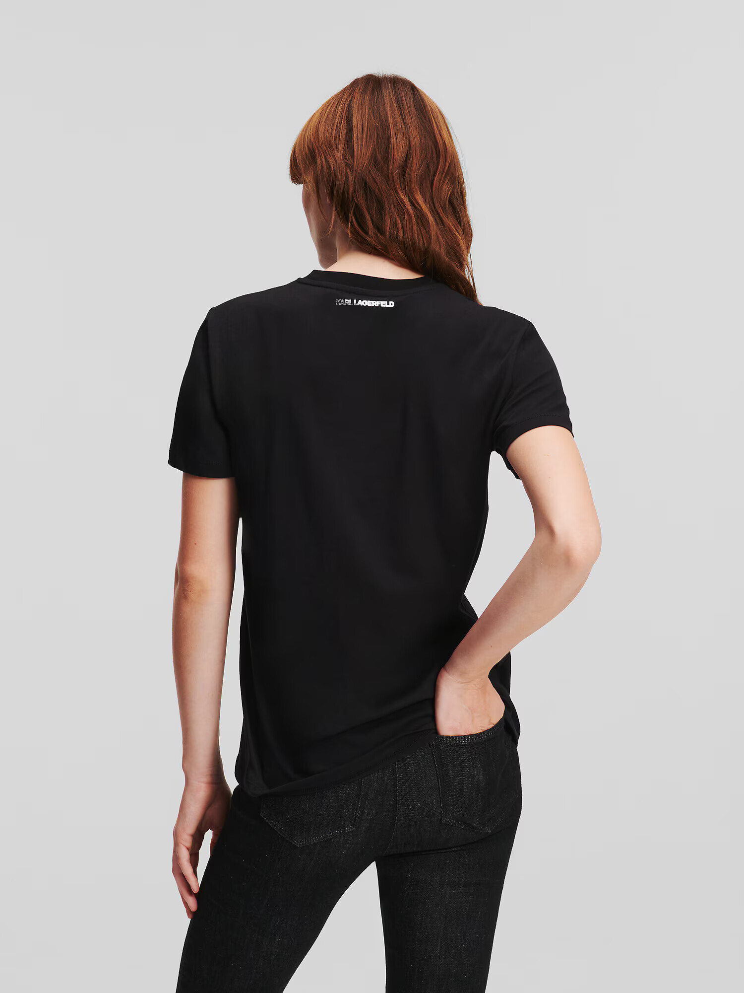 Karl Lagerfeld Tricou negru / argintiu - Pled.ro