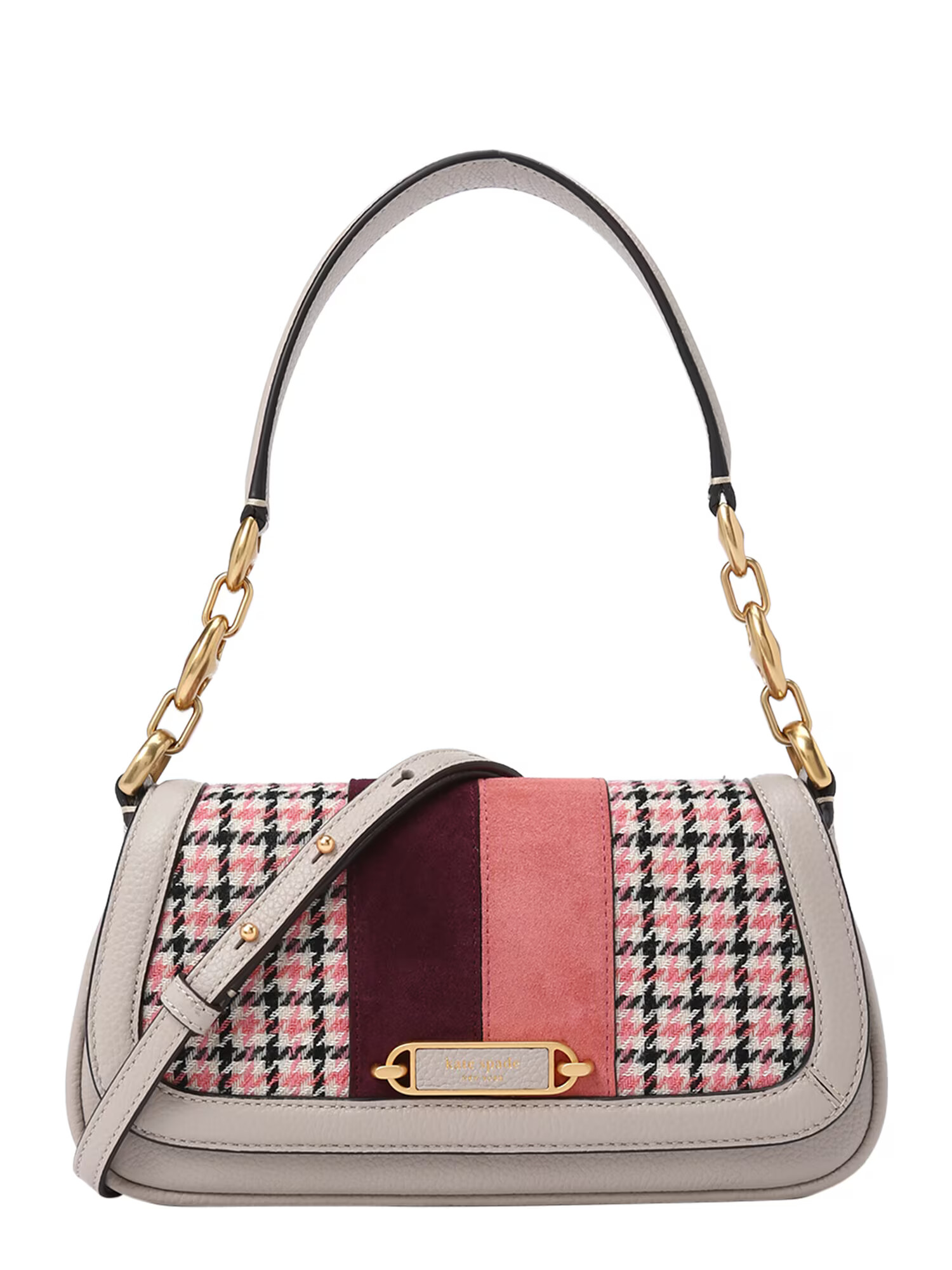 Kate Spade Geantă de umăr 'GRAMERCY' gri / roz / roșu bordeaux / alb - Pled.ro