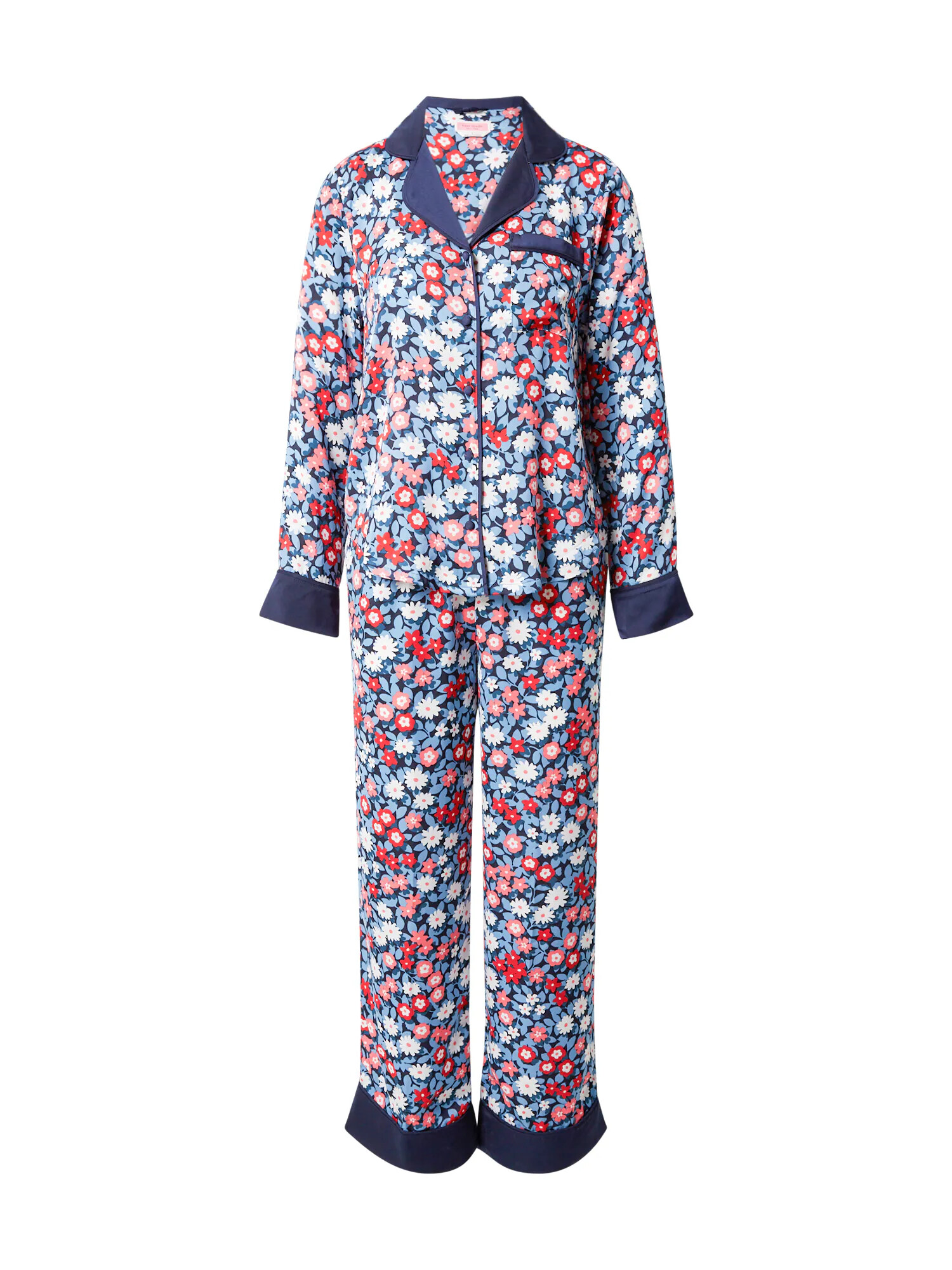 Kate Spade Pijama 'CHARMEUSE' bleumarin / albastru deschis / roșu / roșu vin - Pled.ro