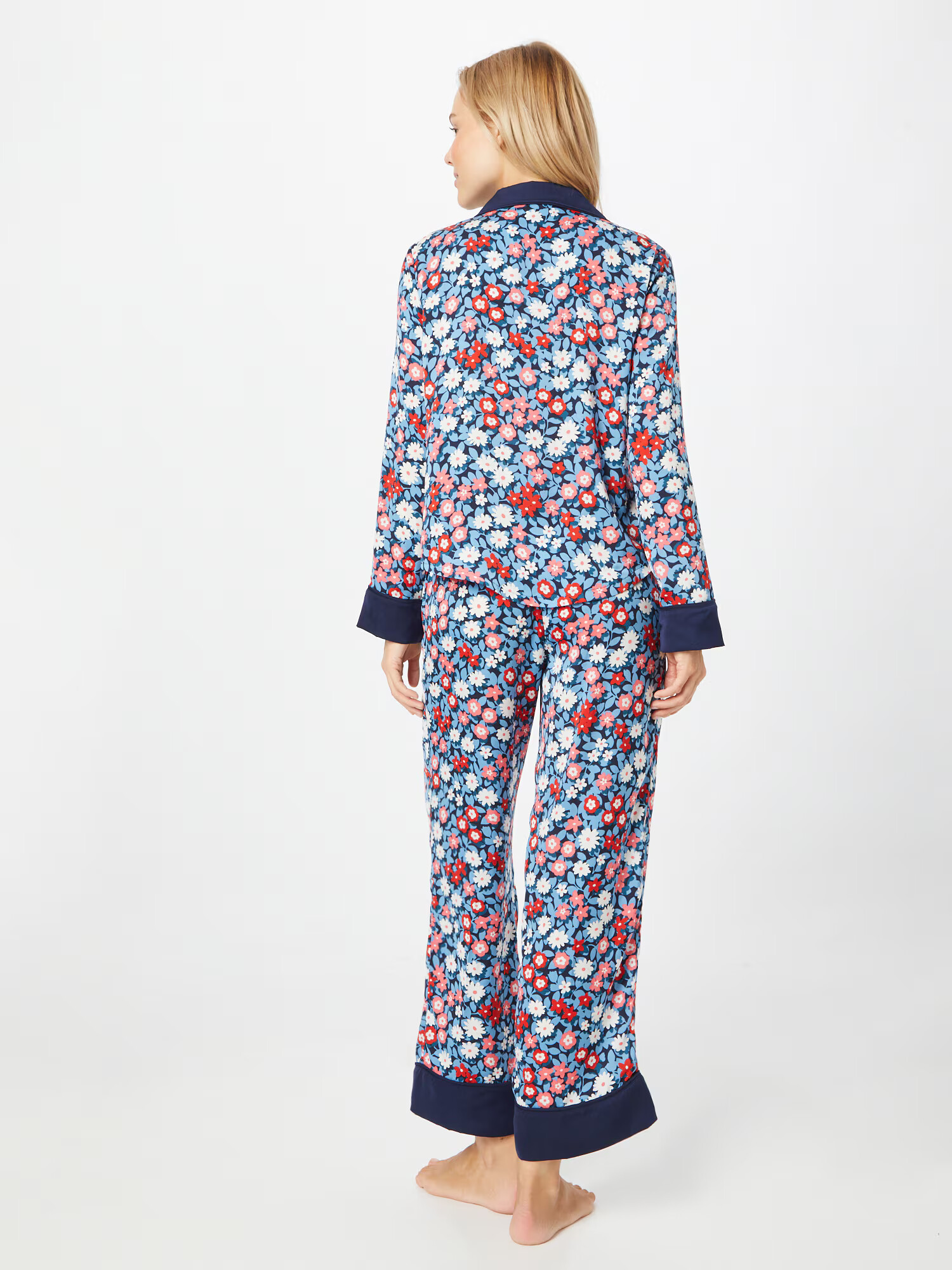 Kate Spade Pijama 'CHARMEUSE' bleumarin / albastru deschis / roșu / roșu vin - Pled.ro