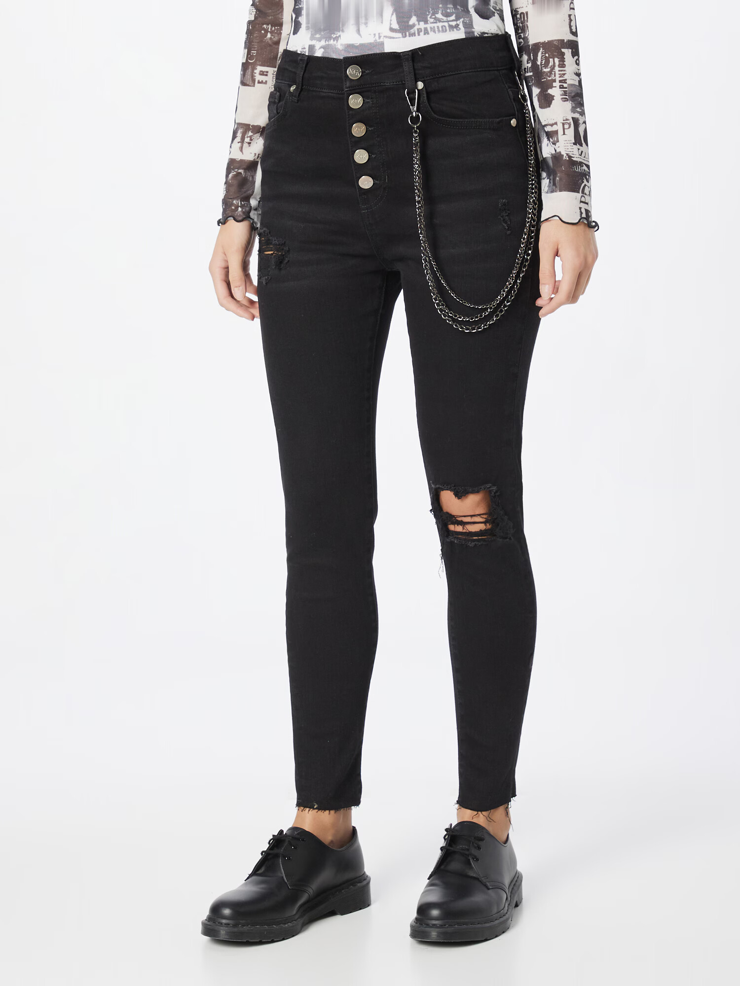 KENDALL + KYLIE Jeans negru denim - Pled.ro