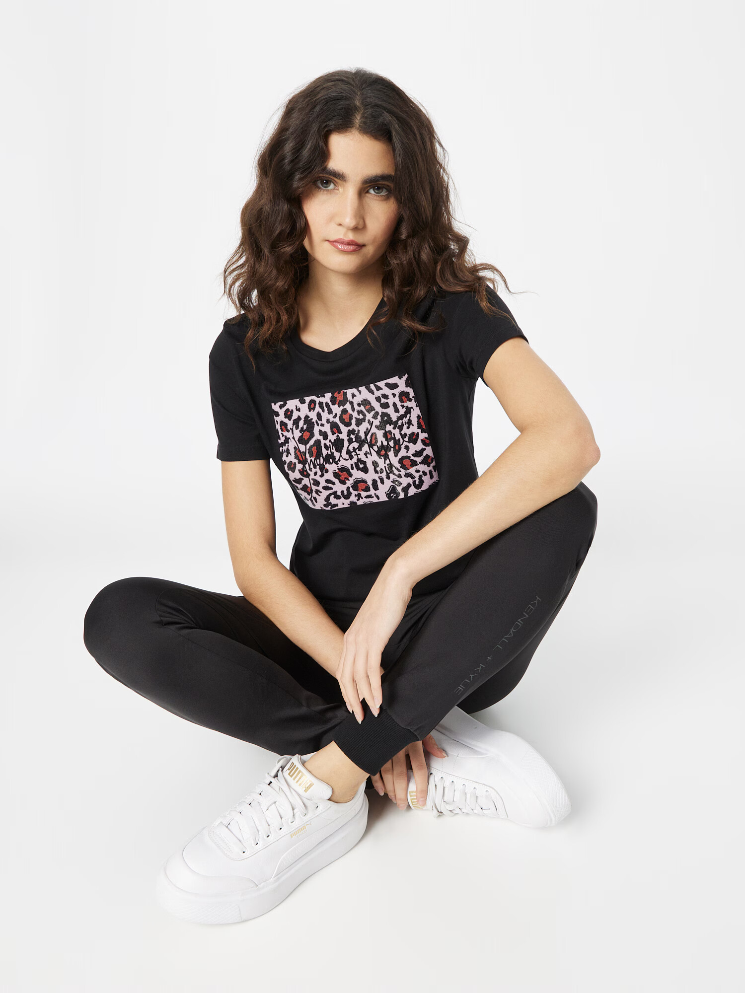 KENDALL + KYLIE Tricou mov liliachiu / roșu ruginiu / negru - Pled.ro