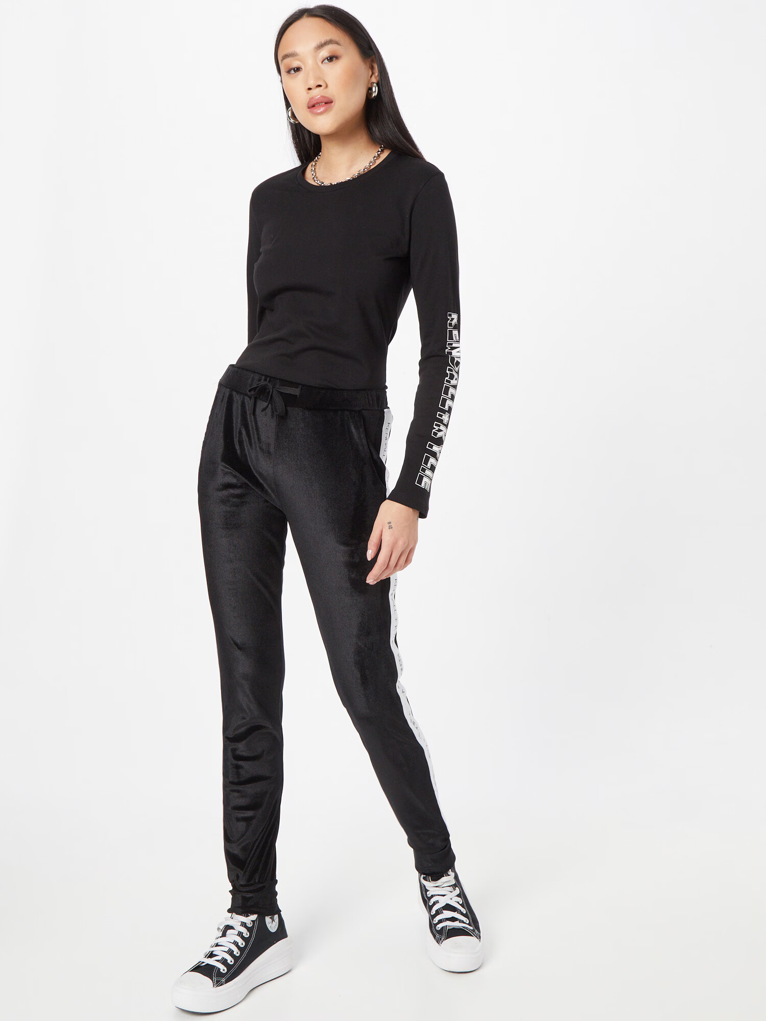 KENDALL + KYLIE Tricou negru / alb - Pled.ro