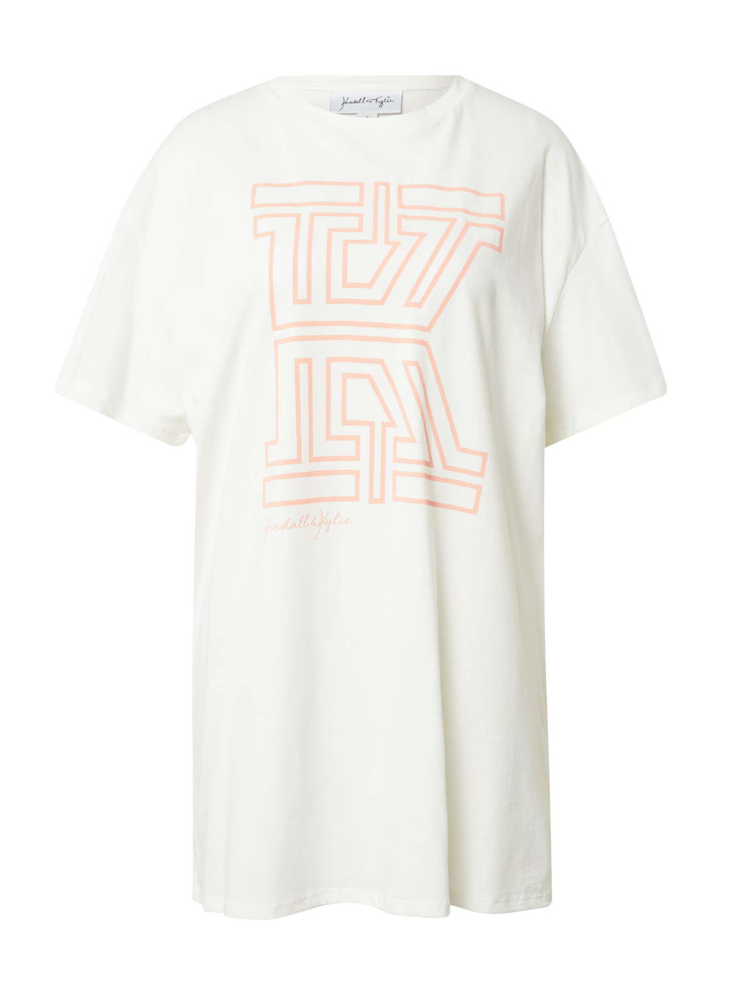 KENDALL + KYLIE Tricou portocaliu deschis / alb murdar - Pled.ro