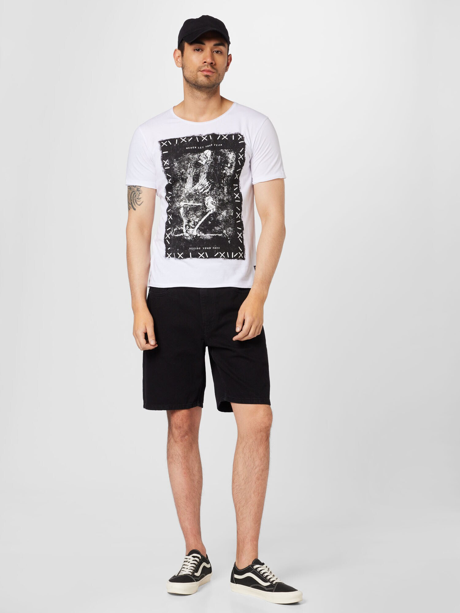 Key Largo Tricou 'DECIDE' negru / alb - Pled.ro