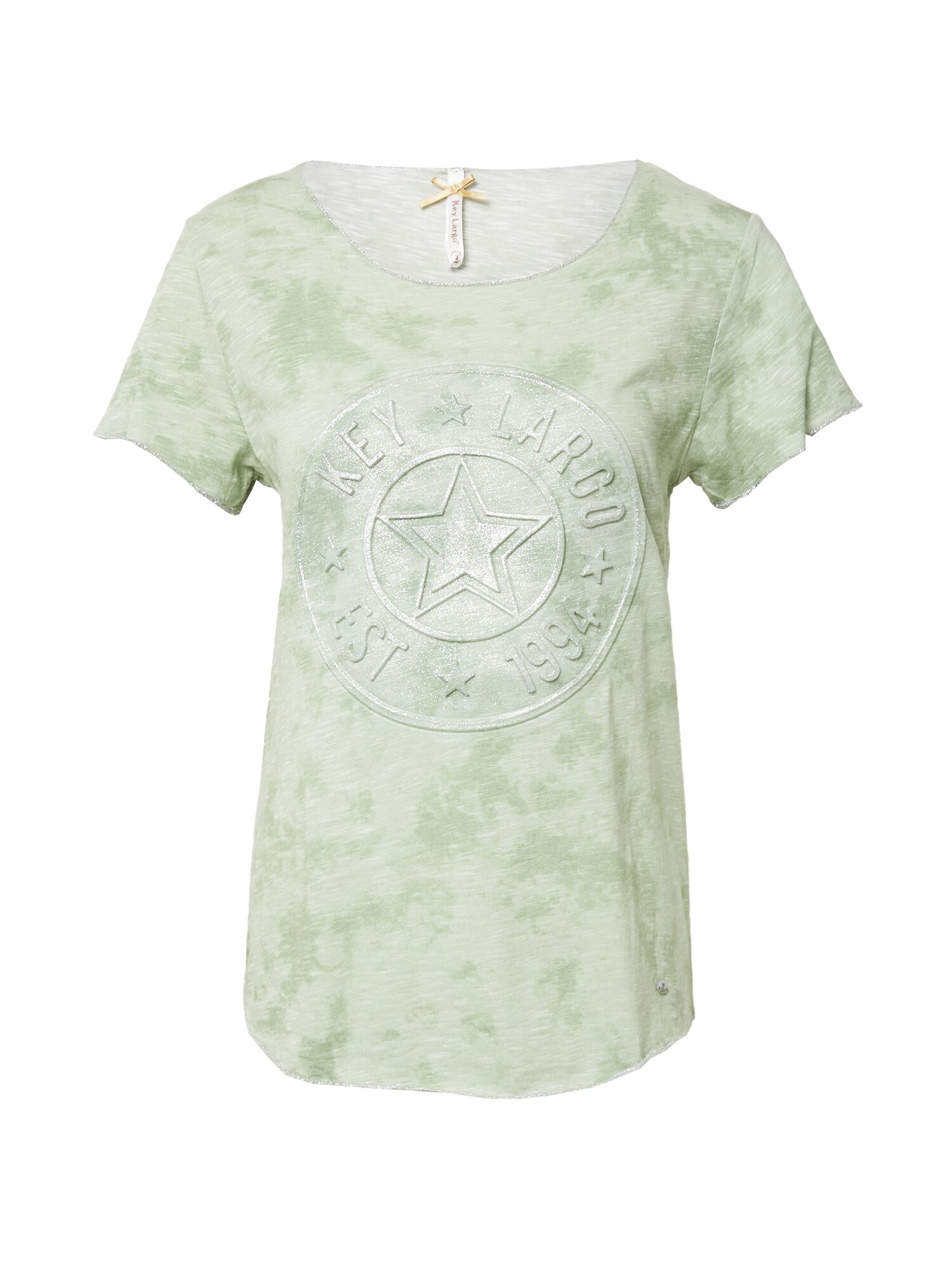 Key Largo Tricou 'DIRECTION' verde pastel / argintiu - Pled.ro