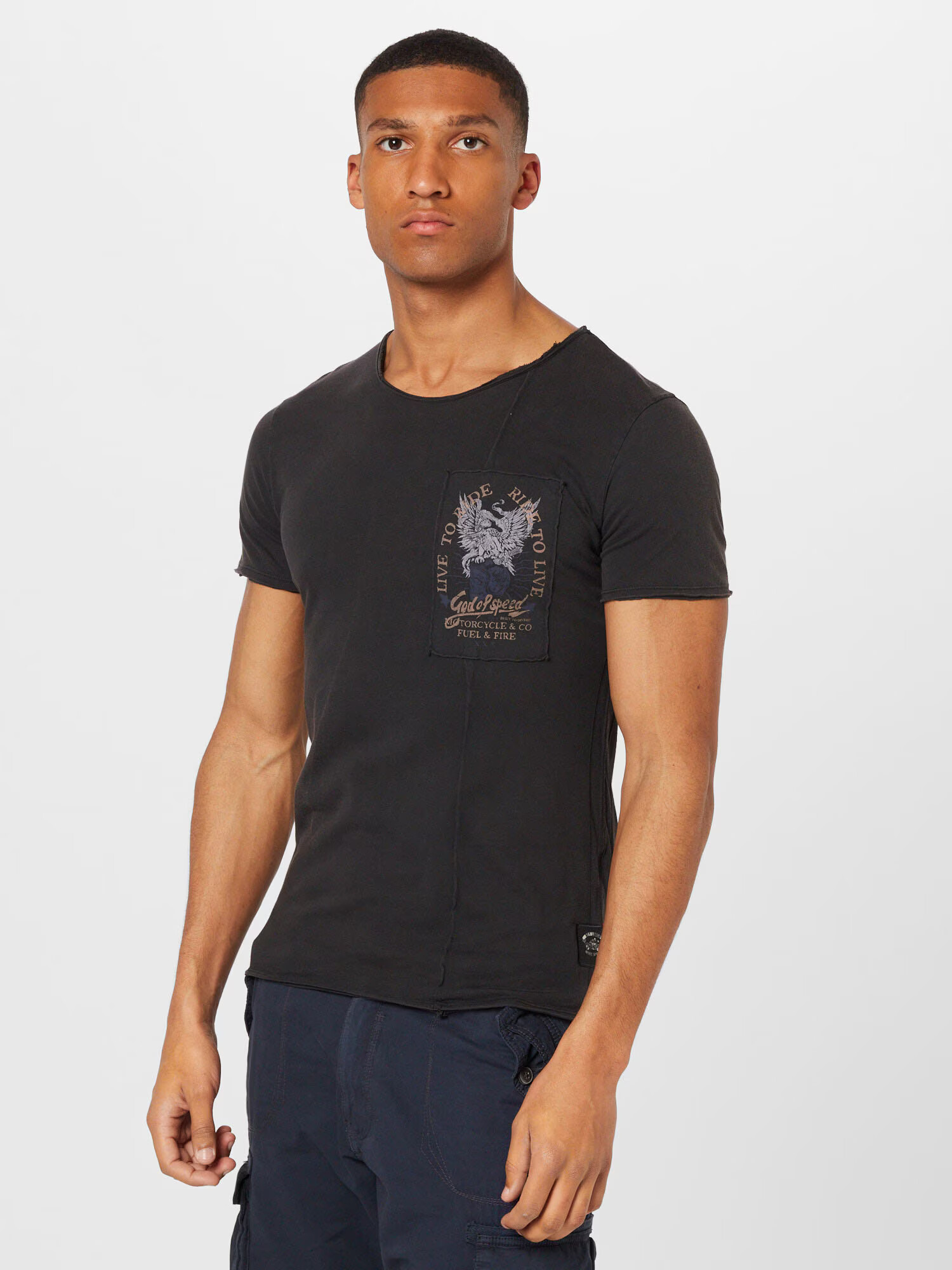 Key Largo Tricou 'GOD OF SPEED' bleumarin / maro / gri / negru - Pled.ro