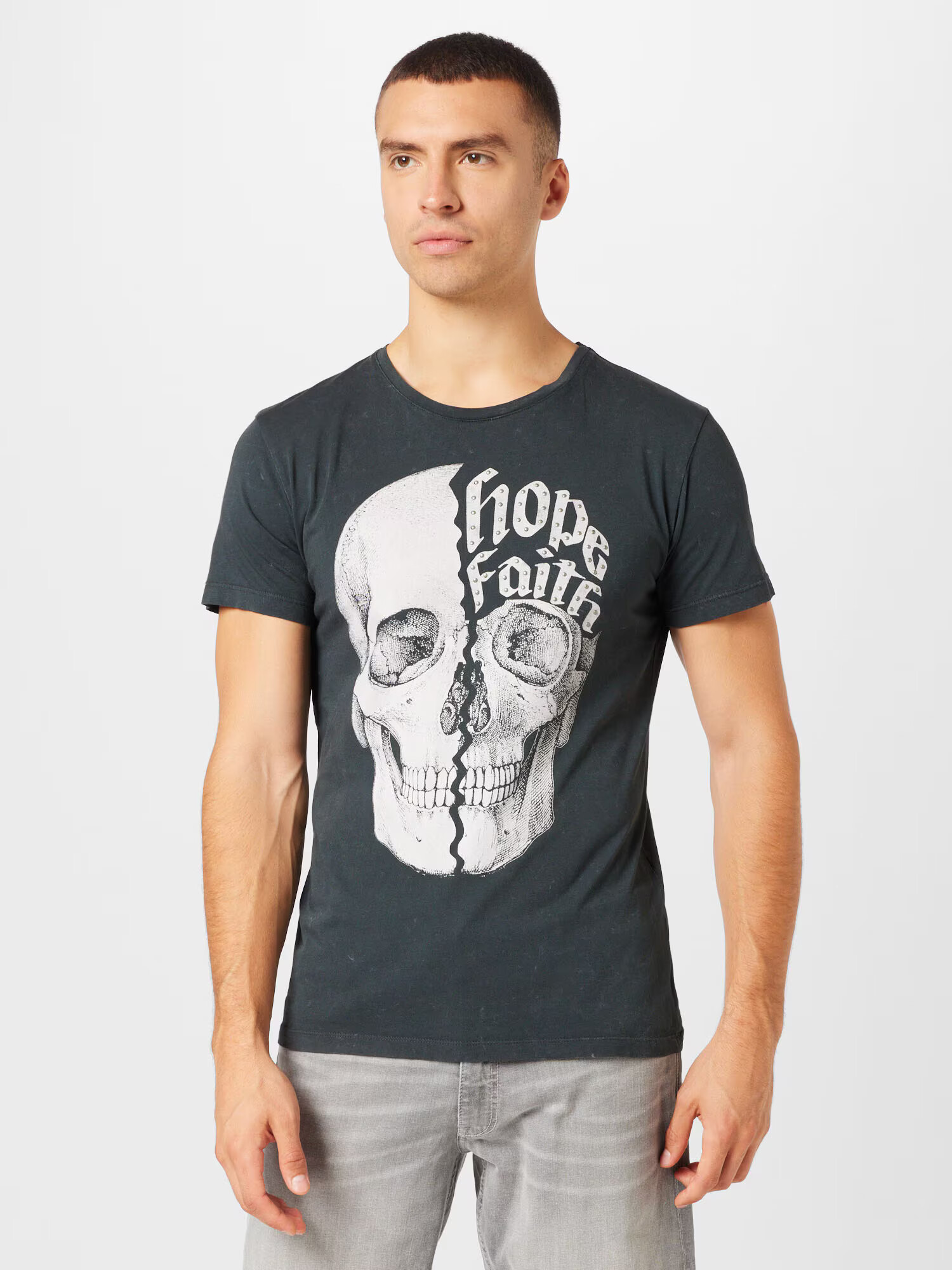 Key Largo Tricou 'MT HOPE' negru / alb - Pled.ro