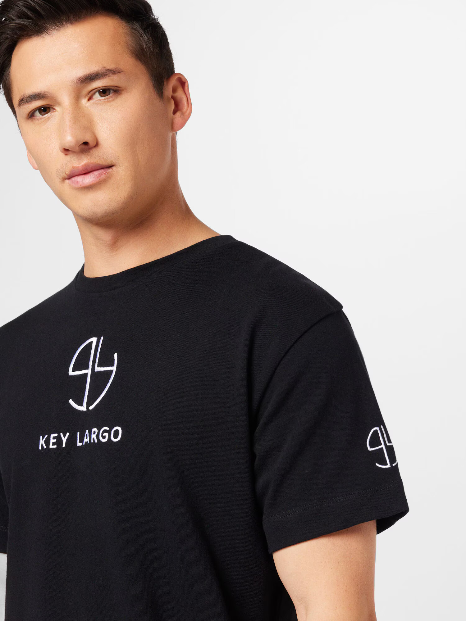 Key Largo Tricou negru / alb - Pled.ro