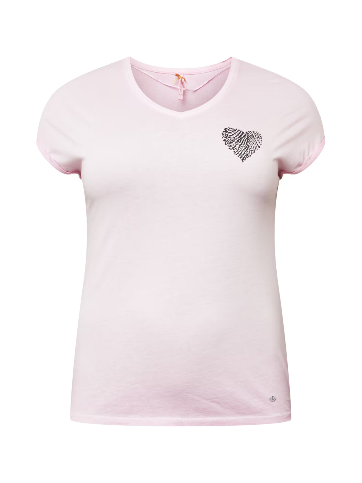 Key Largo Tricou 'Sweetheart' roz pastel / negru / argintiu - Pled.ro