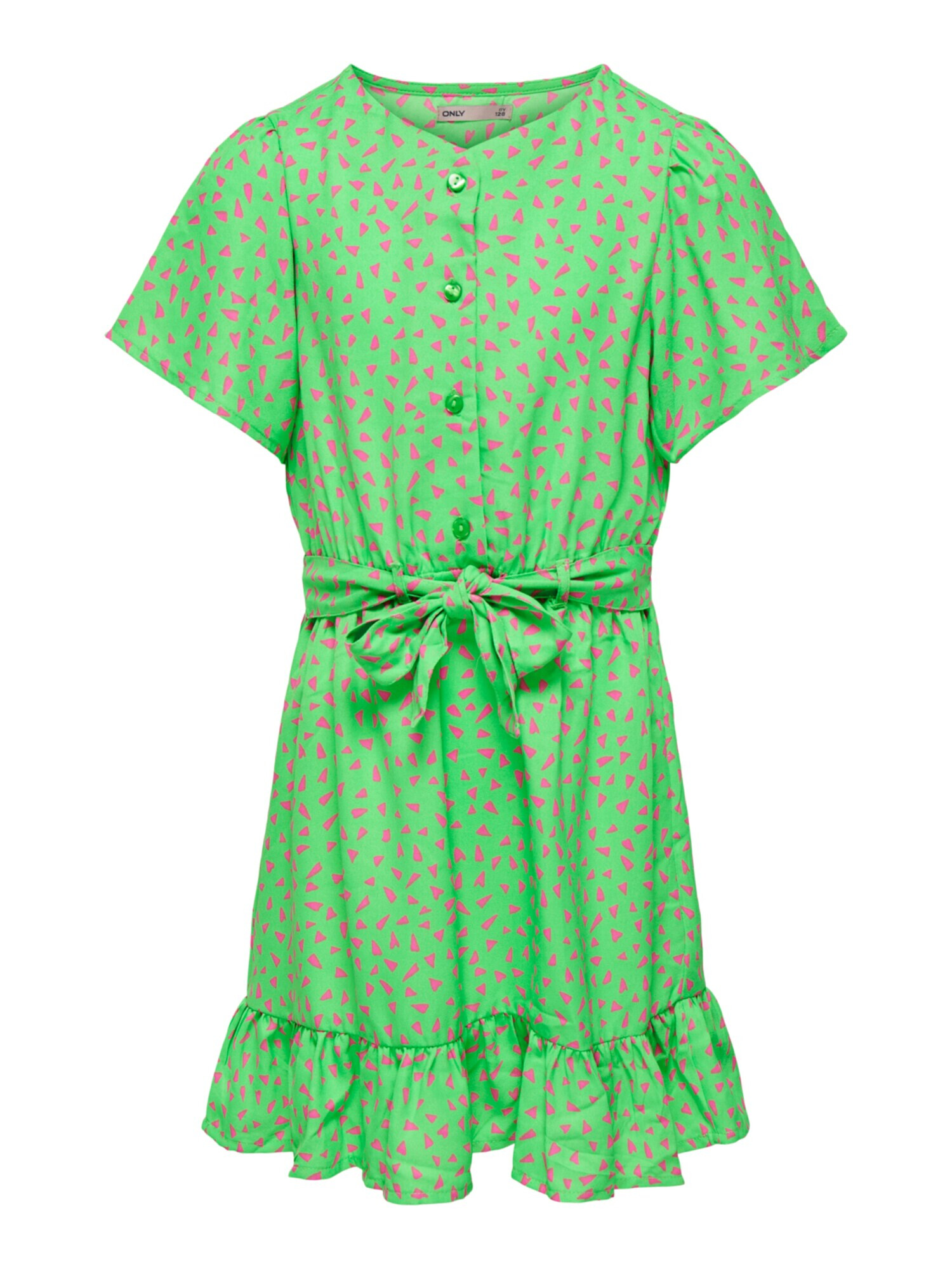 KIDS ONLY Rochie 'Lino' verde deschis / roz - Pled.ro