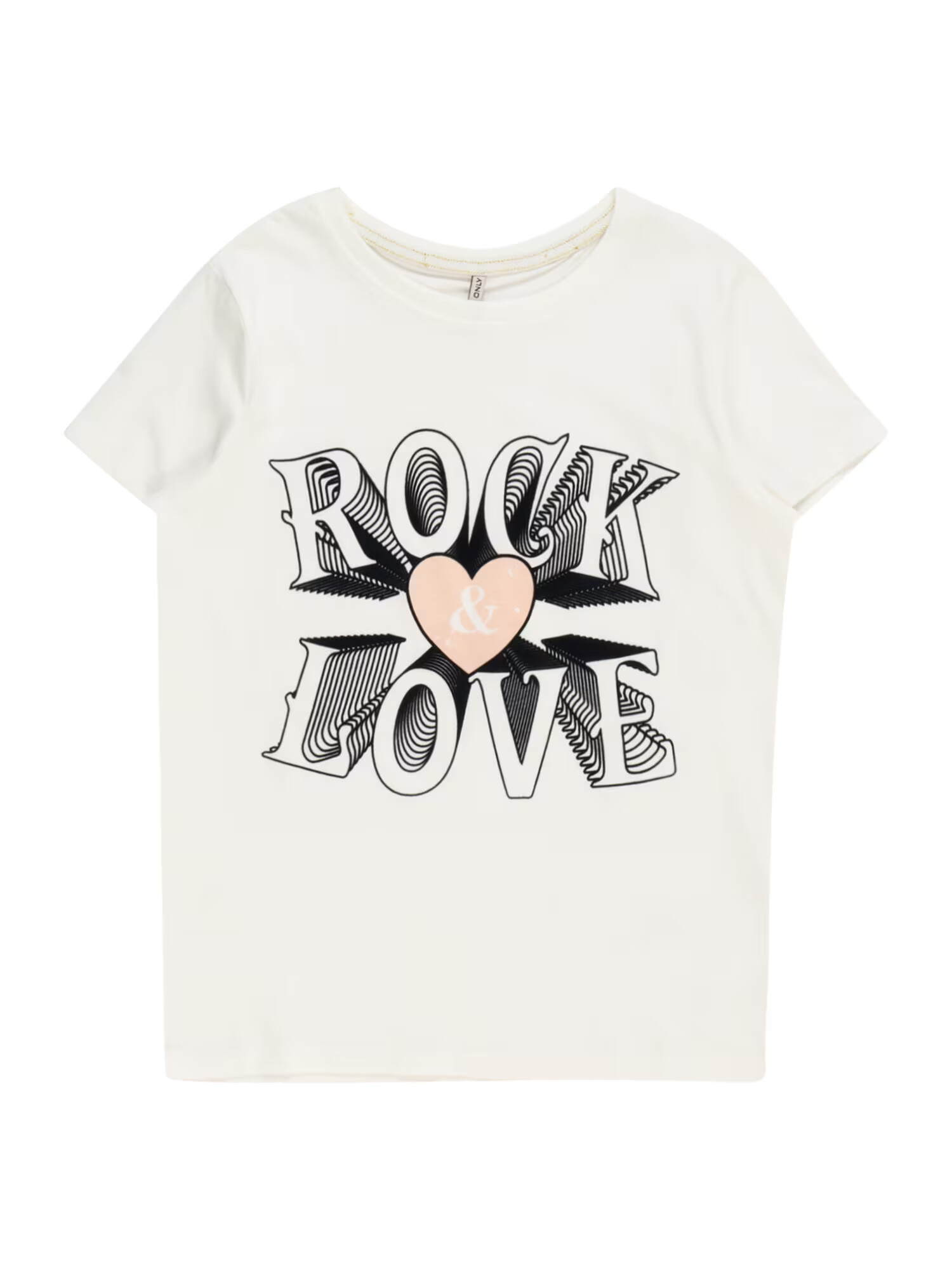 KIDS ONLY Tricou 'MAGGIE' rosé / negru / alb - Pled.ro