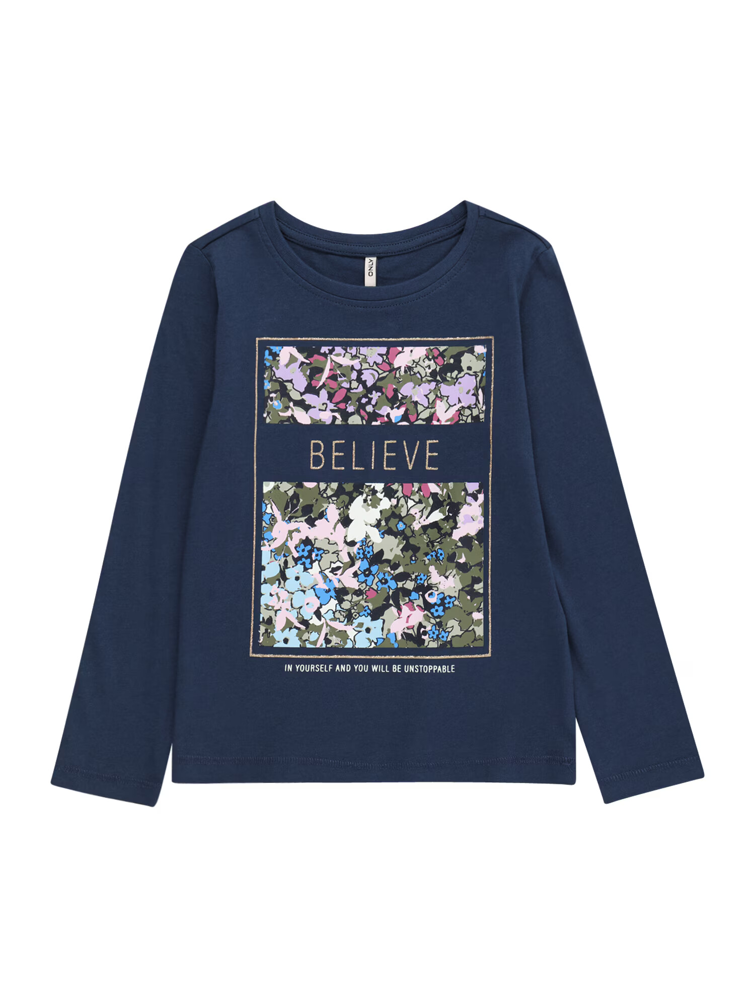 KIDS ONLY Tricou 'NAJA' bleumarin / auriu / kaki / mov liliachiu - Pled.ro