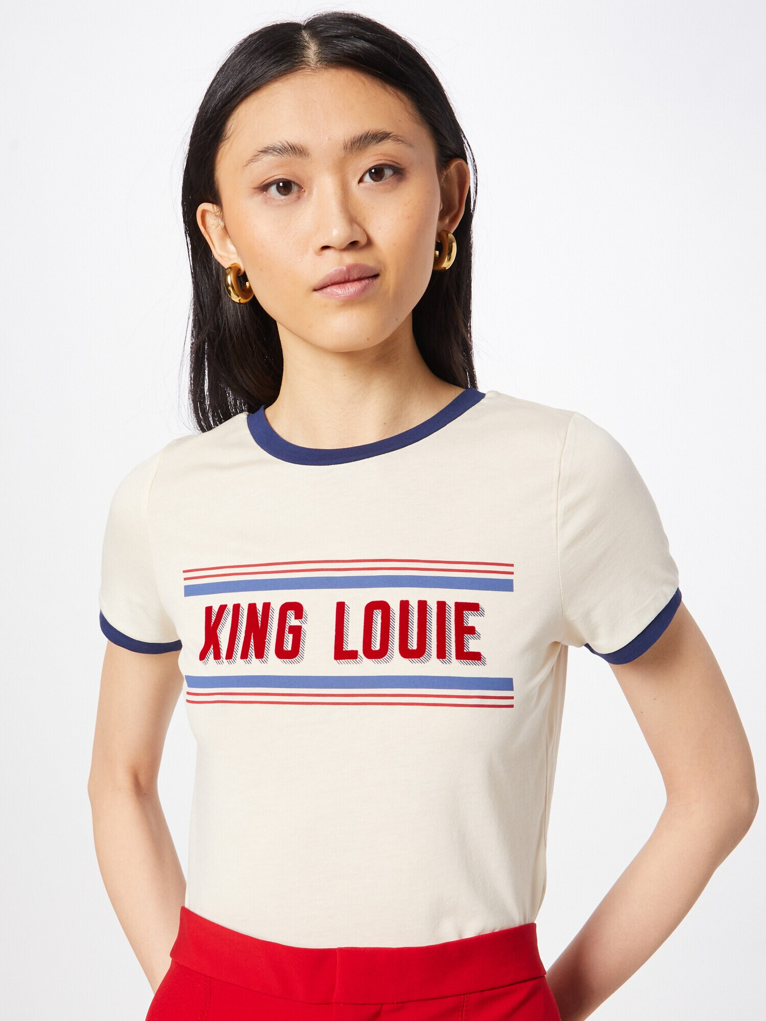 King Louie Tricou crem / albastru / bleumarin / roşu închis - Pled.ro