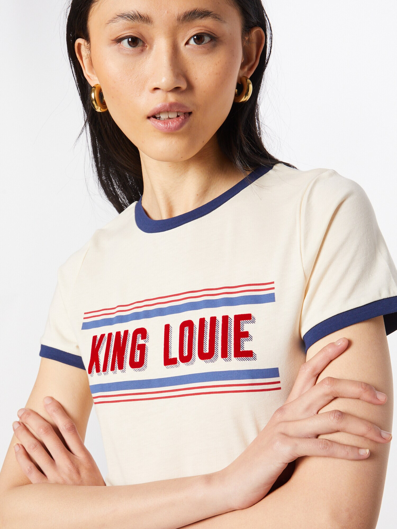 King Louie Tricou crem / albastru / bleumarin / roşu închis - Pled.ro