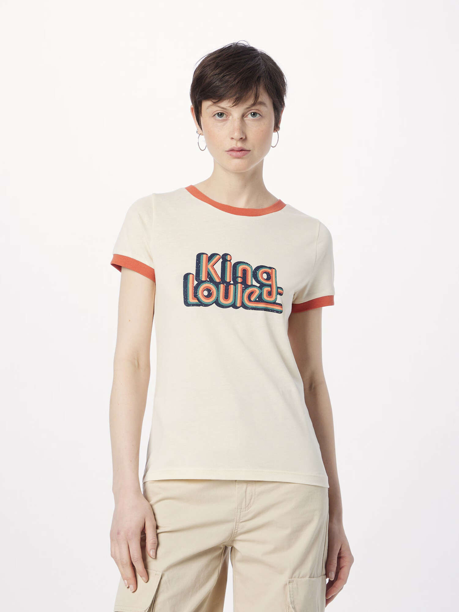 King Louie Tricou crem / bleumarin / verde / portocaliu - Pled.ro