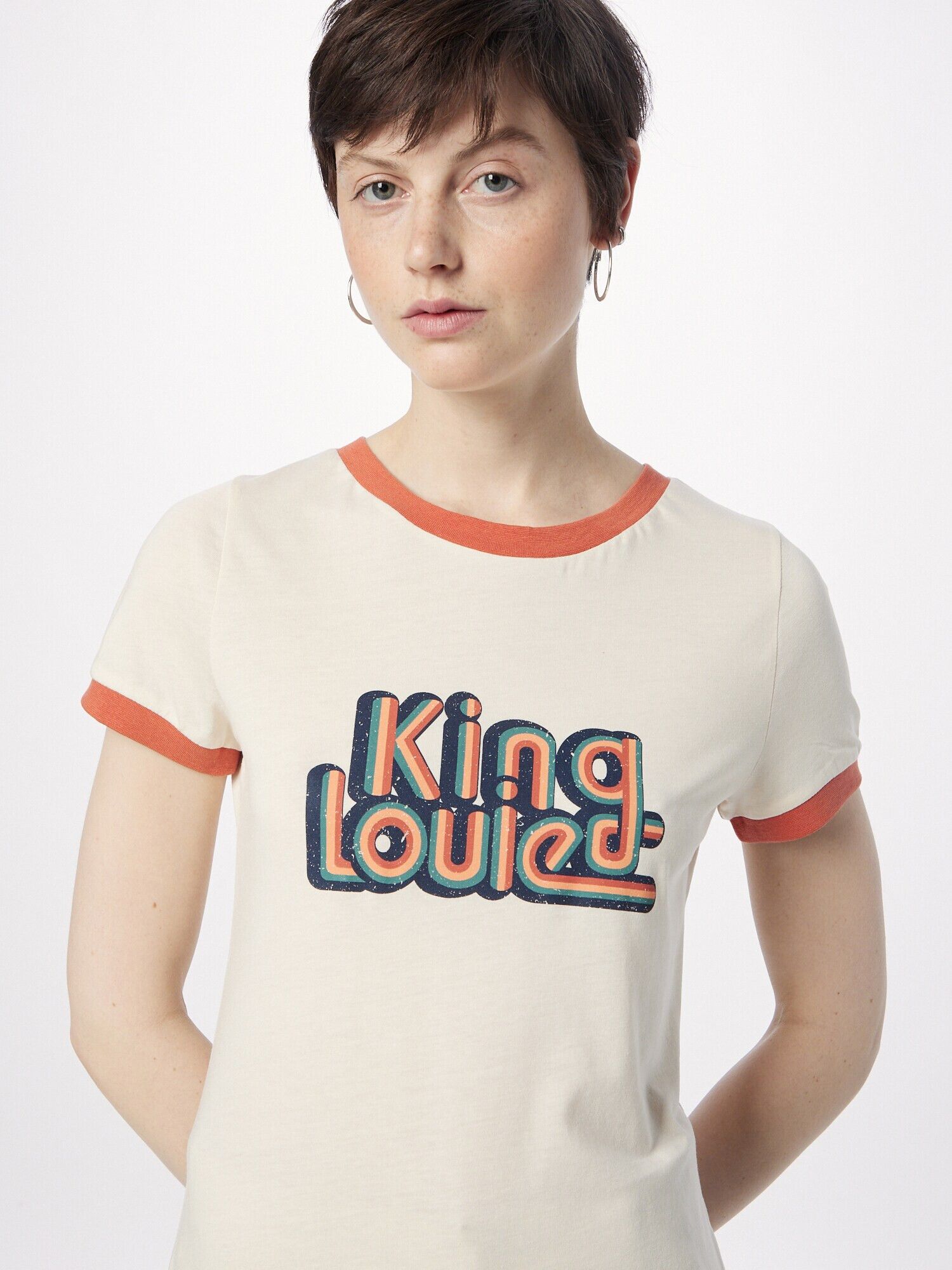 King Louie Tricou crem / bleumarin / verde / portocaliu - Pled.ro