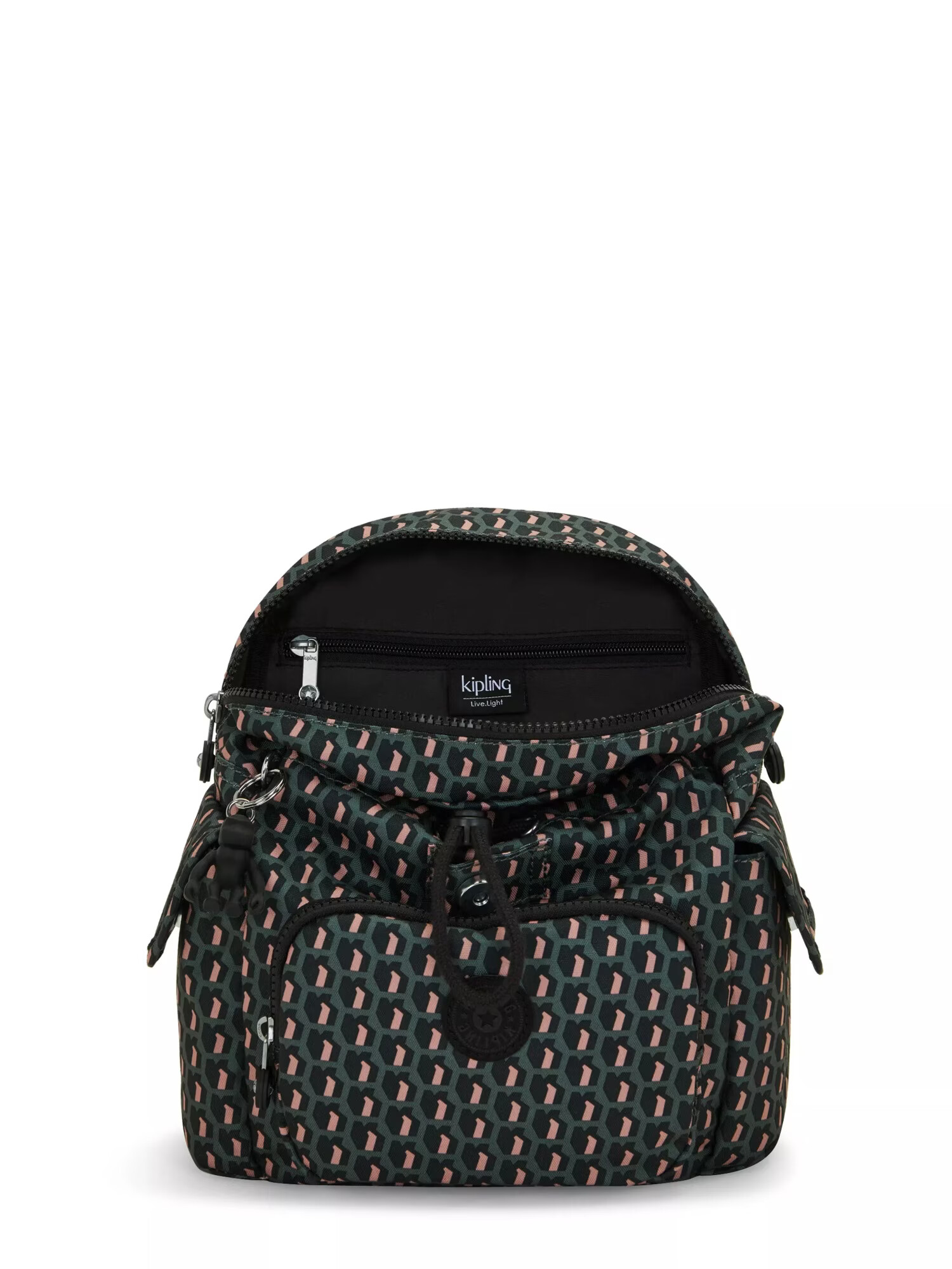 KIPLING Rucsac verde închis / roz / negru - Pled.ro