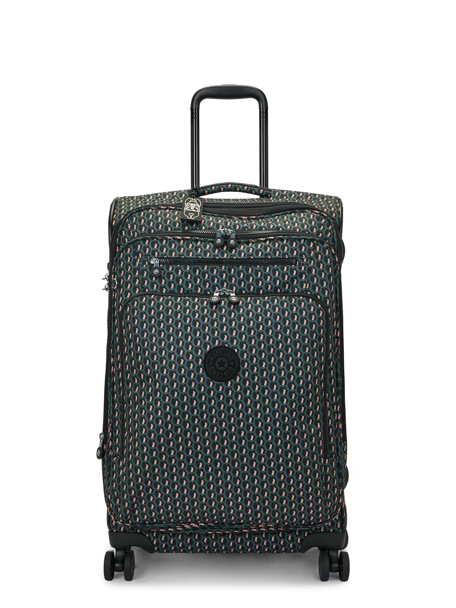 KIPLING Troller 'New Youri' verde petrol / roz / negru - Pled.ro