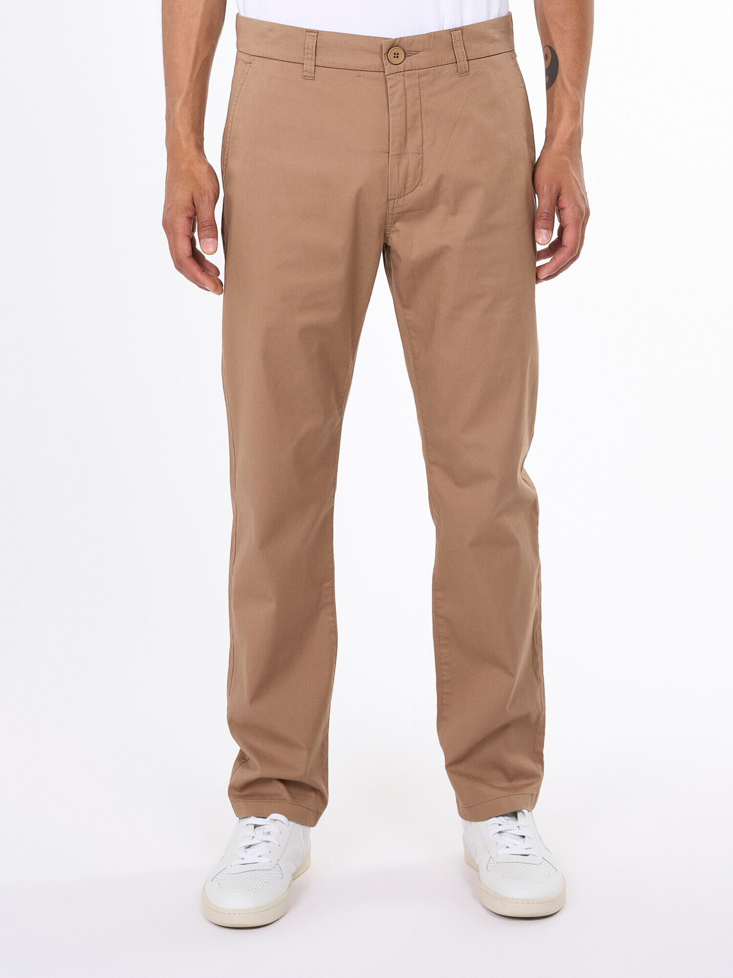 KnowledgeCotton Apparel Pantaloni eleganți 'BIRCH' maro deschis - Pled.ro