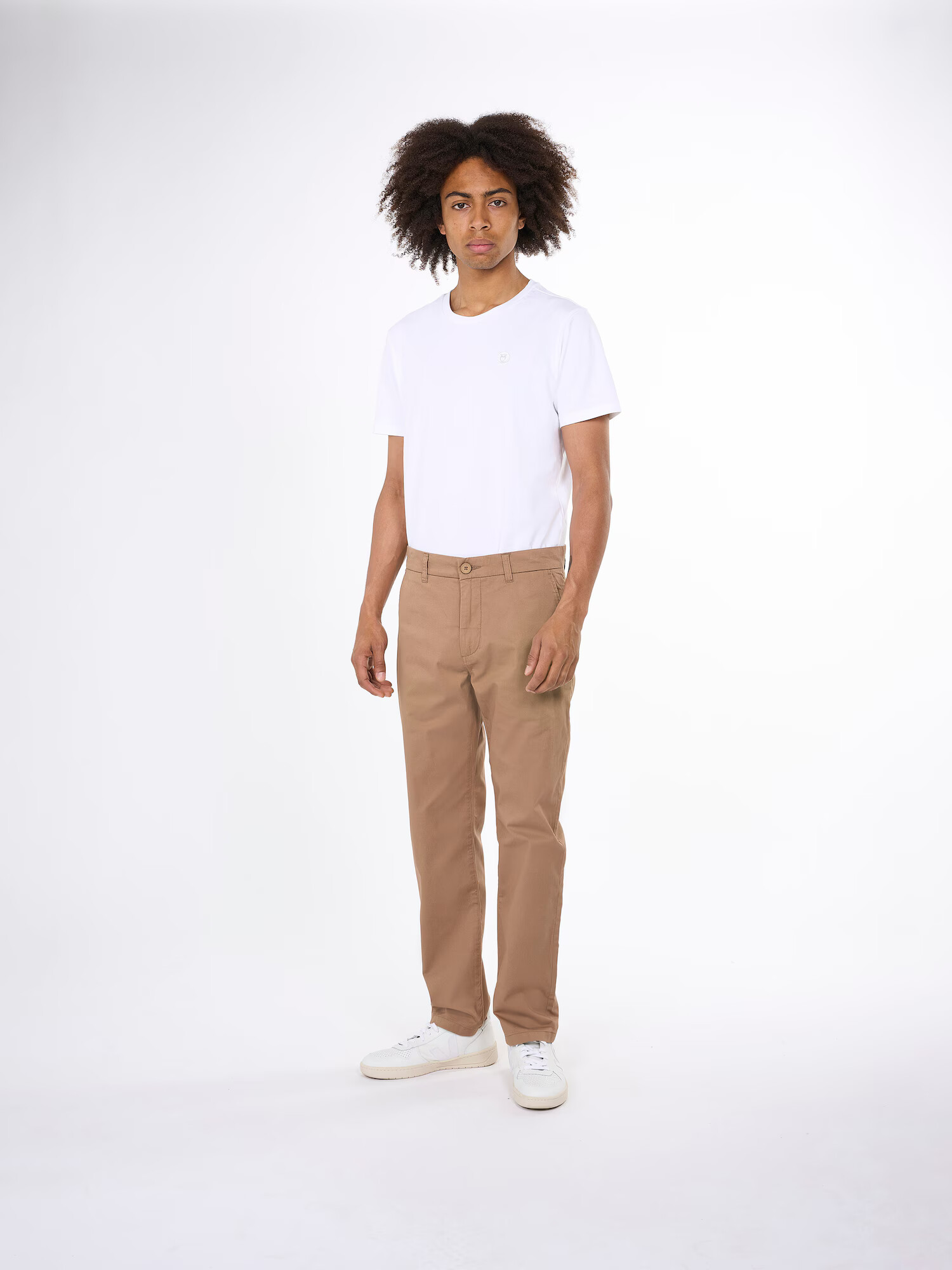 KnowledgeCotton Apparel Pantaloni eleganți 'BIRCH' maro deschis - Pled.ro