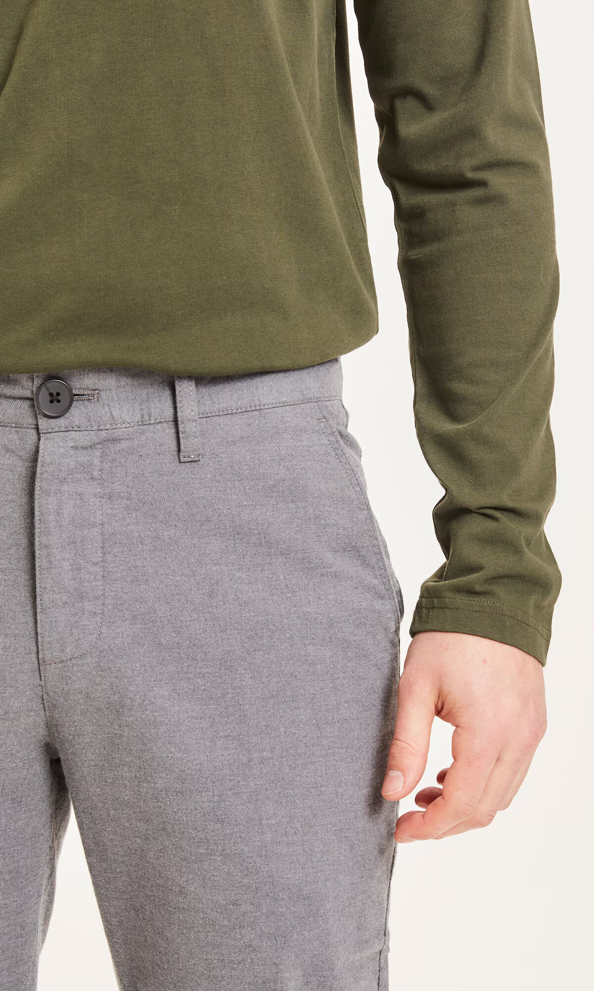 KnowledgeCotton Apparel Pantaloni eleganți 'Chuck' gri - Pled.ro