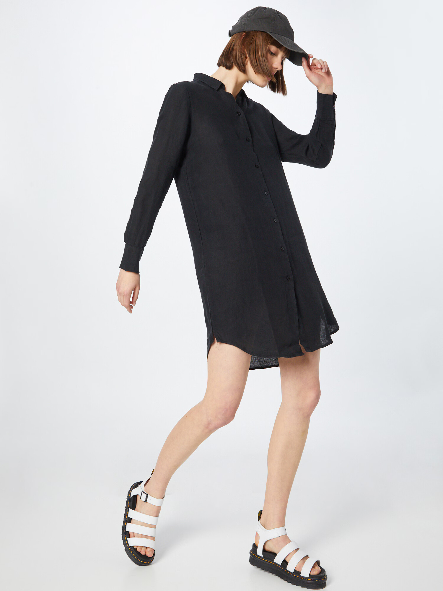 KnowledgeCotton Apparel Rochie tip bluză negru - Pled.ro