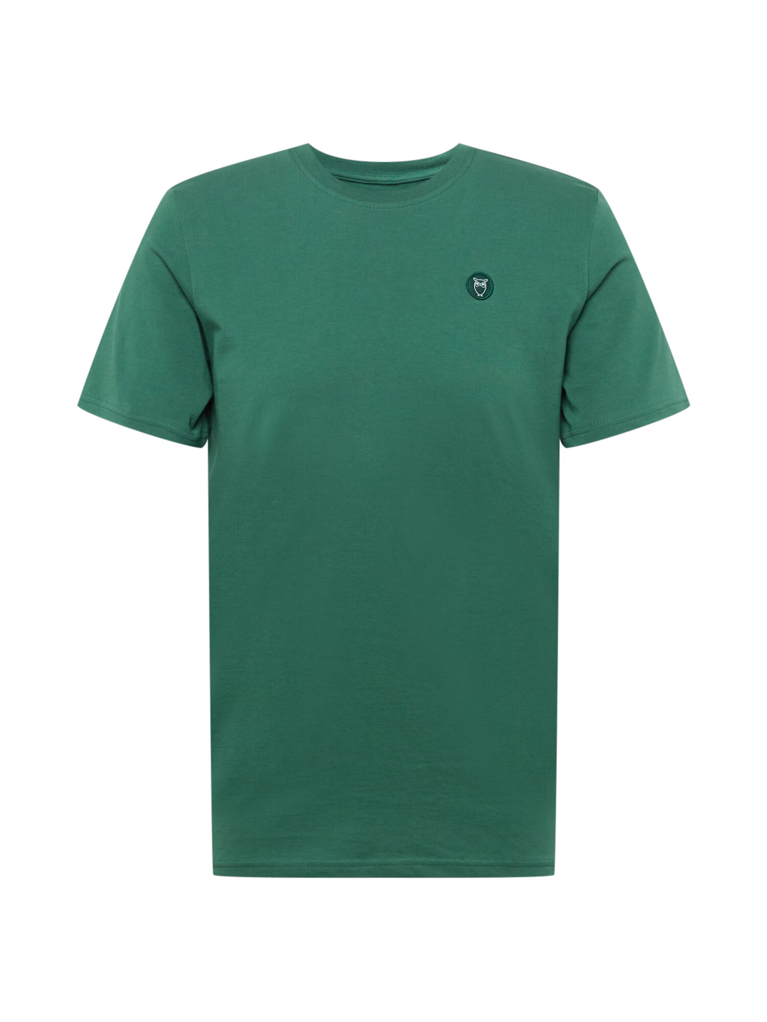 KnowledgeCotton Apparel Tricou 'ALDER' verde / alb - Pled.ro