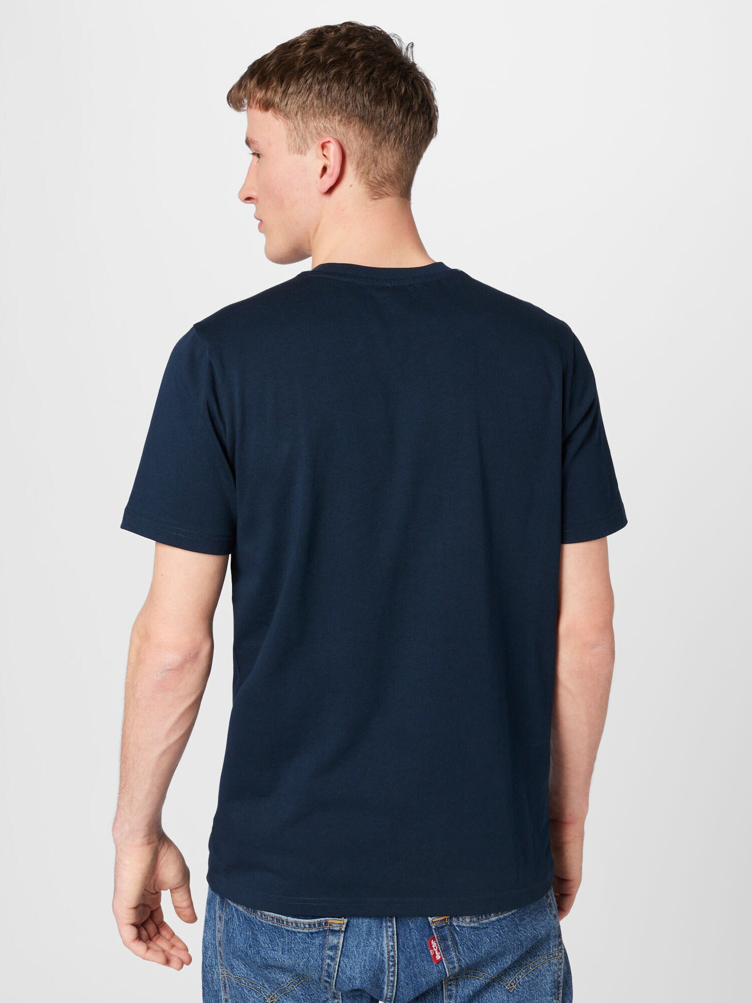 KnowledgeCotton Apparel Tricou bleumarin / albastru deschis / gri / portocaliu - Pled.ro