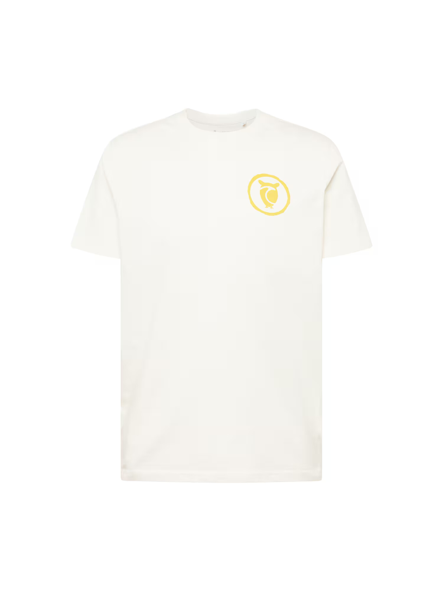 KnowledgeCotton Apparel Tricou galben citron / alb - Pled.ro